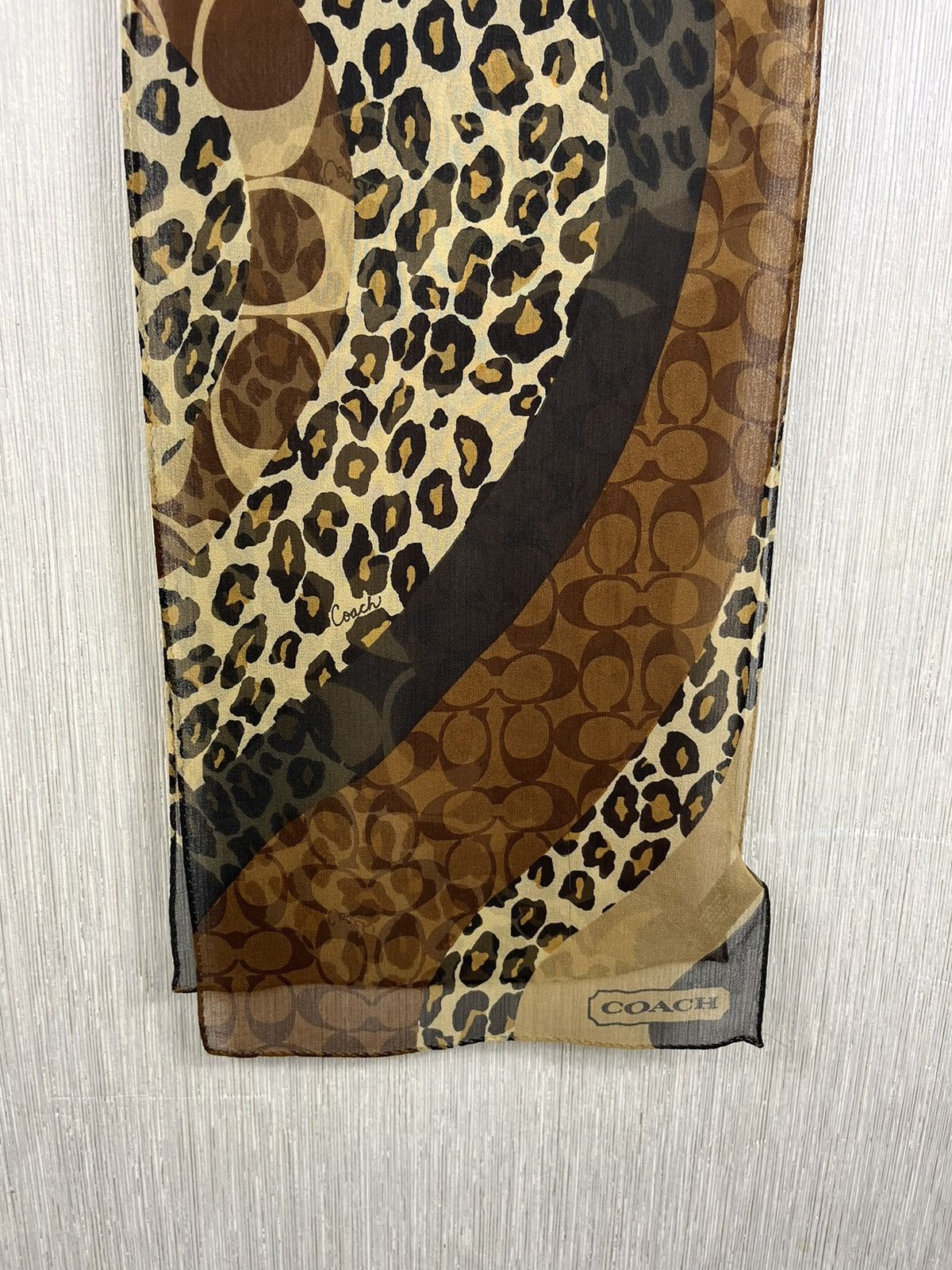 Coach × Designer Coach silk scarf handkerchief monogram logo leopard sexy Size ONE SIZE - 4 Thumbnail