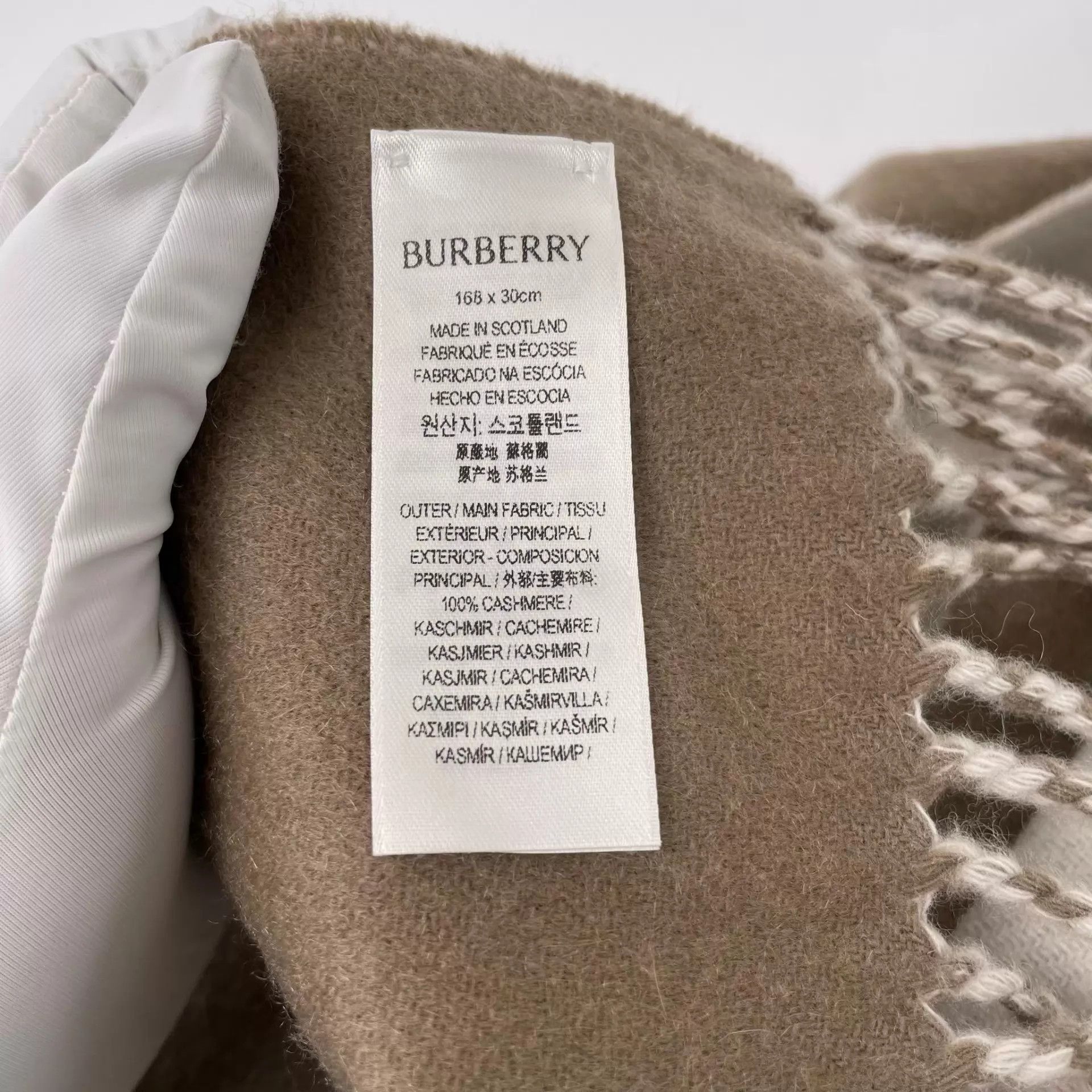 Burberry Burberry Cashmere Double-Faced Horseferry Scarf Gray 168/30 Size ONE SIZE - 6 Thumbnail