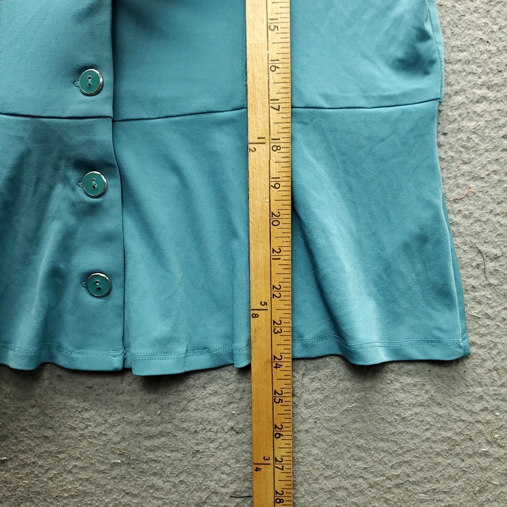 Vintage Susan Graver Blouse Womens Size M Green Stretch Tie Sleeve V-Neck Button-Front Size M / US 6-8 / IT 42-44 - 4 Thumbnail