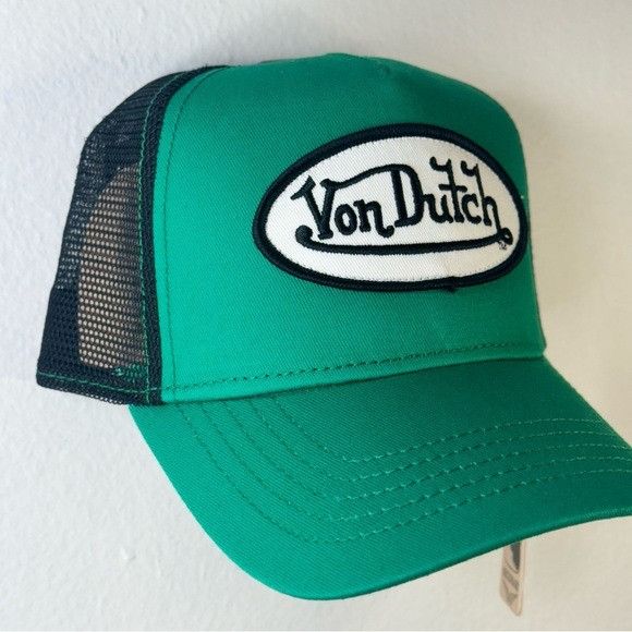 Designer × Von Dutch NWT VON DUTCH GREEN, BLACK & WHITE TRUCKER HAT Size ONE SIZE - 3 Thumbnail