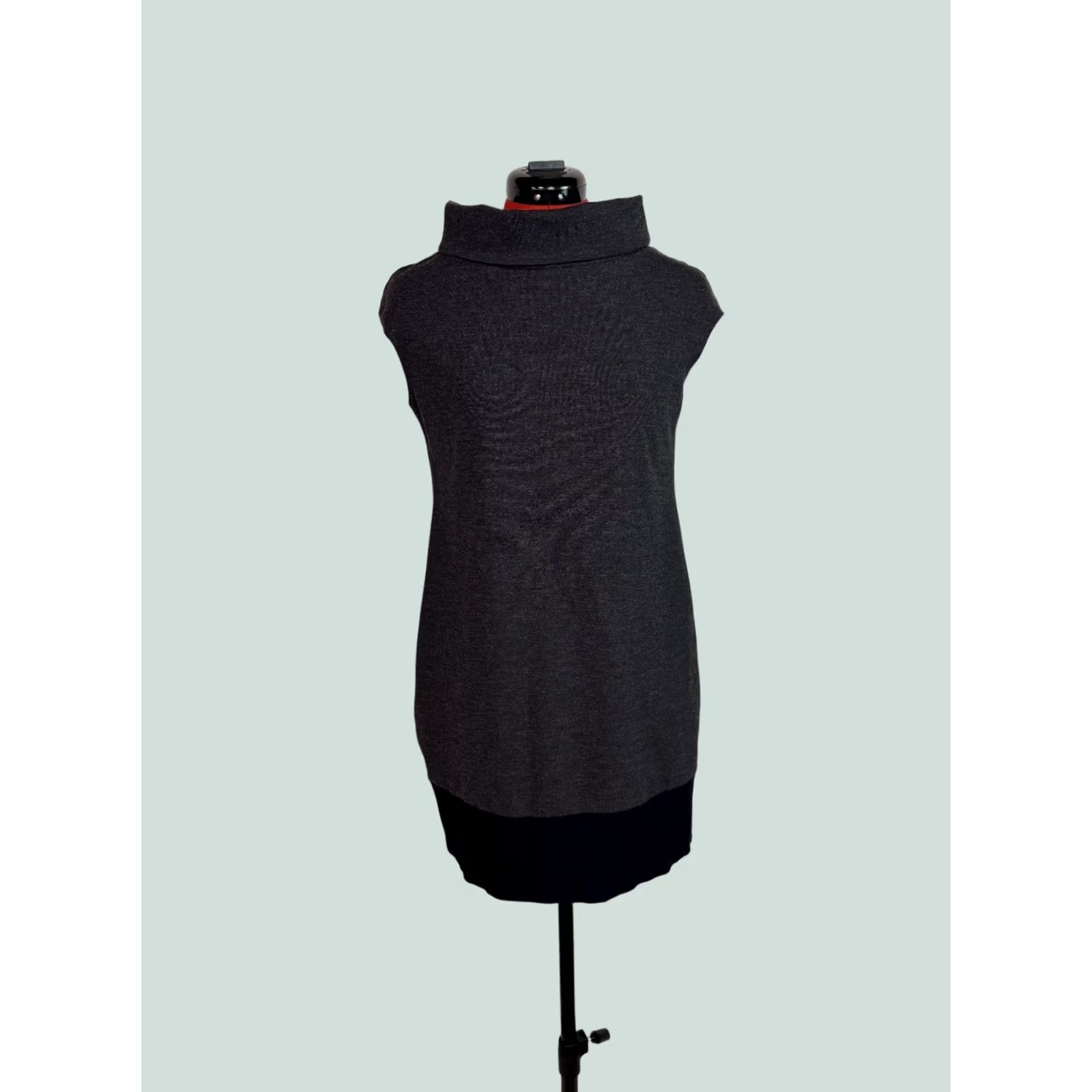 Express Express Women Gray Mock Neck Cap Sleeve Mod Shift Dress S 60s D872 Size S / US 4 / IT 40 - 1 Thumbnail