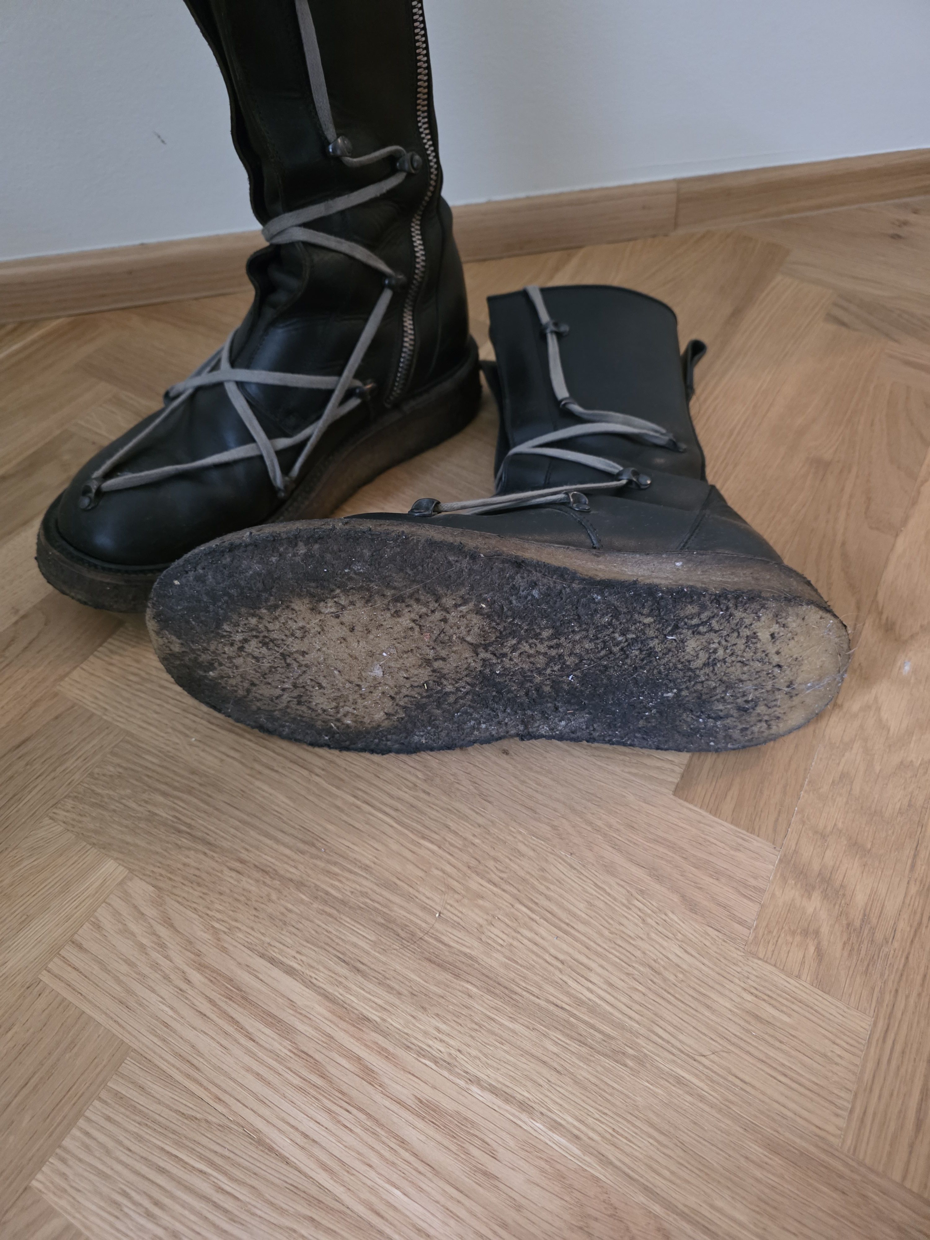 Rick Owens FW 2017 GLITTER PENTAGRAM CREPE BOOTS Size US 10 / EU 43 - 3 Thumbnail