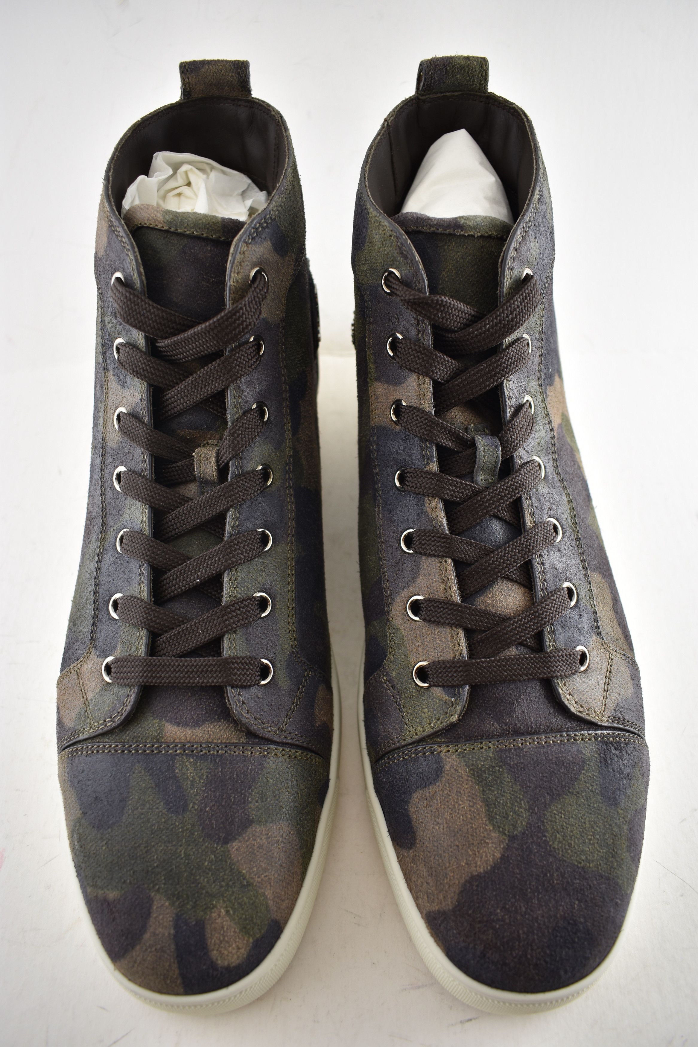 Christian Louboutin Mens Louis Flat Crosta Camouflage High Top Sneaker 48.5 15.5 Size US 15 / EU 48 - 7 Thumbnail