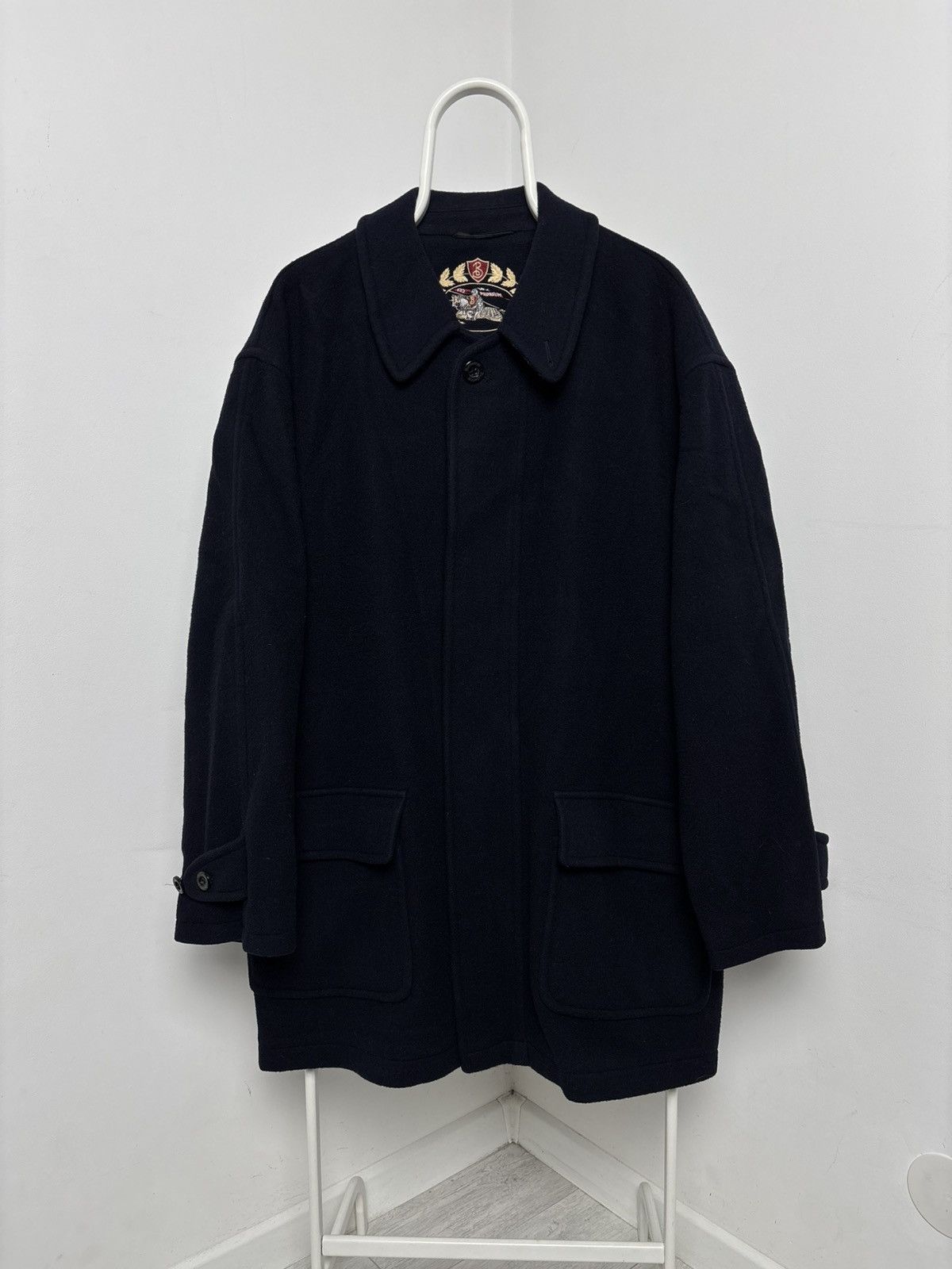 Burberry Burberry’s Navy Blue Wool Heavy Coat Vintage Size US XL / EU 56 / 4 - 1 Thumbnail