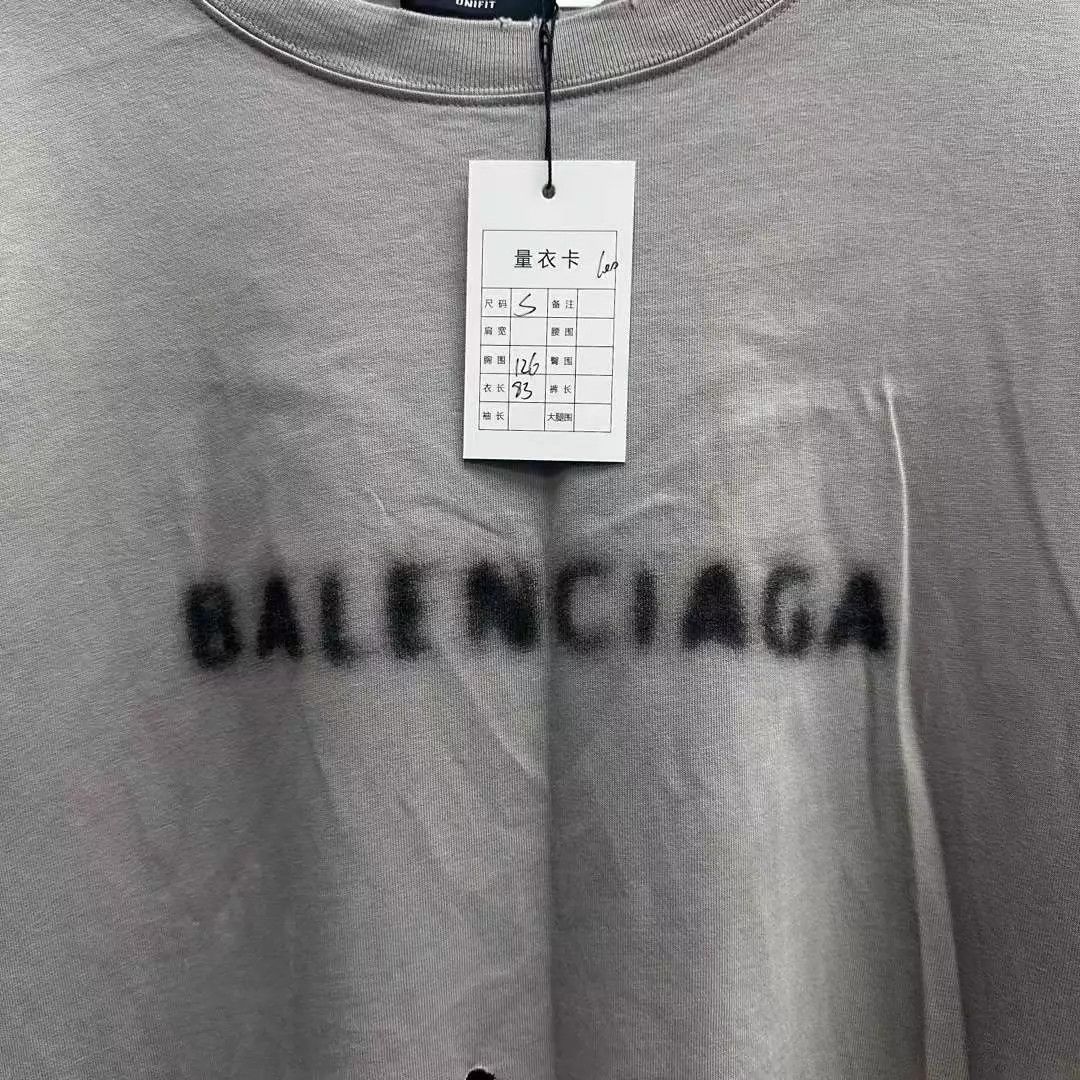 Balenciaga Balenciaga Mosaic Distressed T-Shirt OS S Size US S / EU 44-46 / 1 - 3 Thumbnail