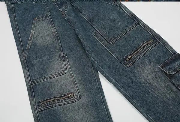 VIBE High Street Vintage Wash Distressed Multi-Pocket Jeans Size US 34 / EU 50 - 5 Thumbnail