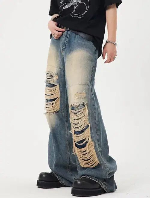 Japanese Brand × Jean REDDACHiC Retro Y2k Men Baggy Jeans Big Size Ripped Holes Size US 34 / EU 50 - 1 Thumbnail