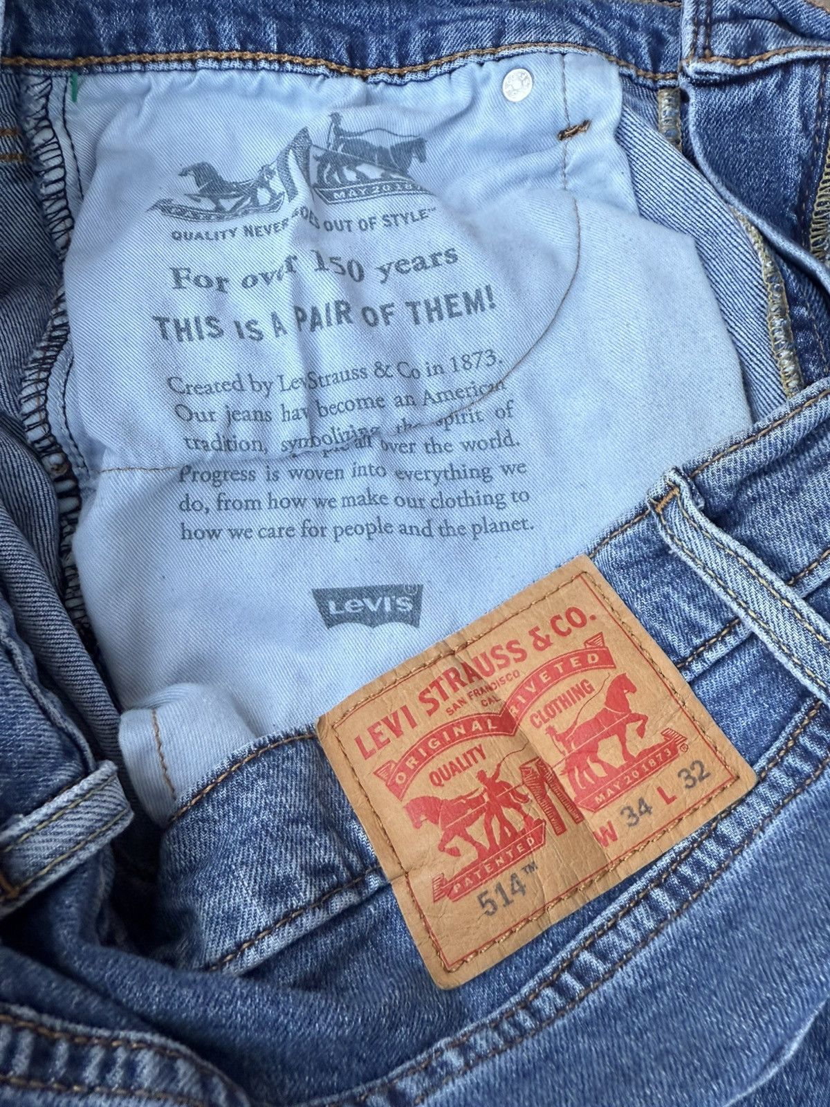 Levi's Levi Strauss 514 Levi's Denim Blue Jeans Straight Fit Size US 34 / EU 50 - 8 Thumbnail