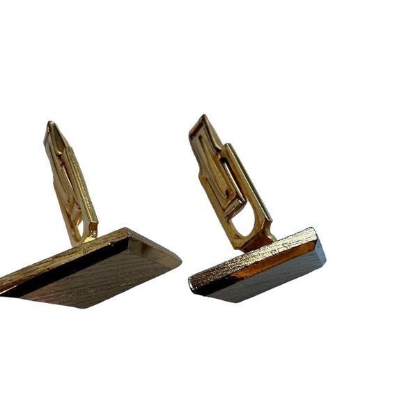 Vintage Vintage Gold-Toned Square Cufflinks 1.75 inches aprox Size ONE SIZE - 6 Thumbnail