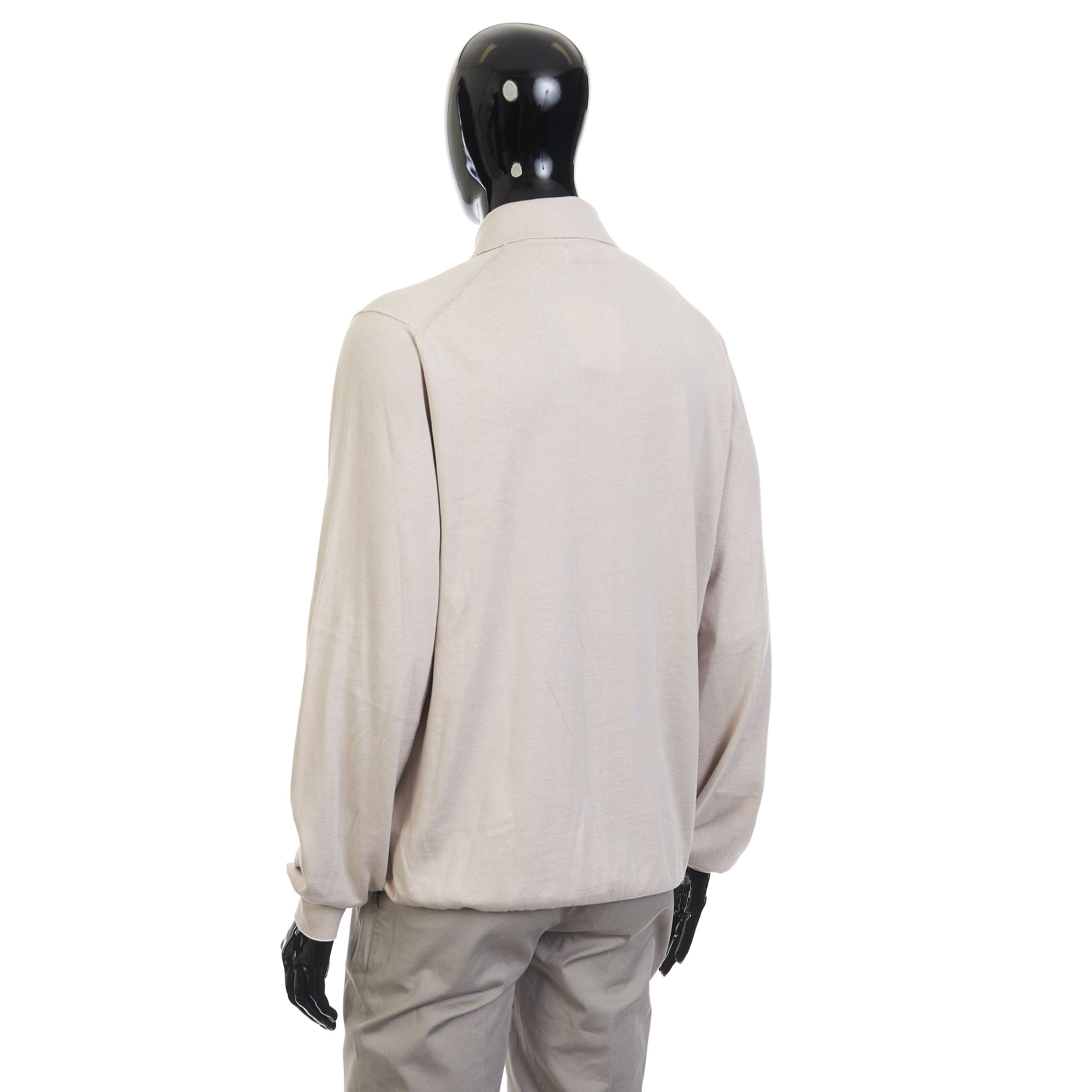 Brunello Cucinelli Beige Lightweight Cotton Knit Polo Shirt Size 60 Size US XXL / EU 58 / 5 - 4 Thumbnail