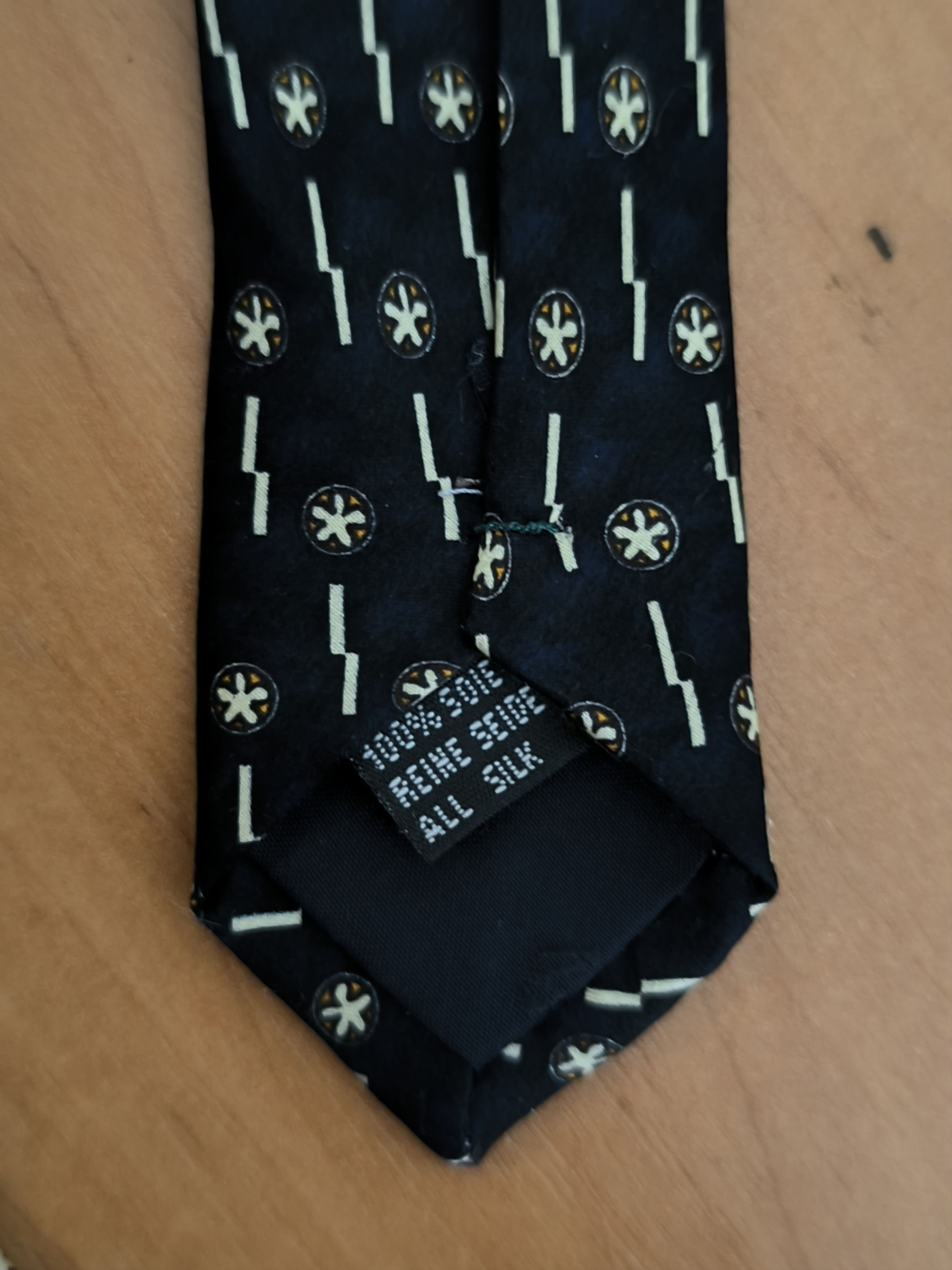 Versace Versace V2 Classic Men’s Silk Tie Blue Abstract Medusa Logo Size ONE SIZE - 6 Thumbnail
