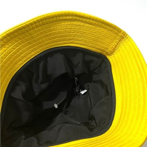 Rhude Rhude Logo Leather Bucket Hat Yellow Black Size ONE SIZE - 4 Thumbnail