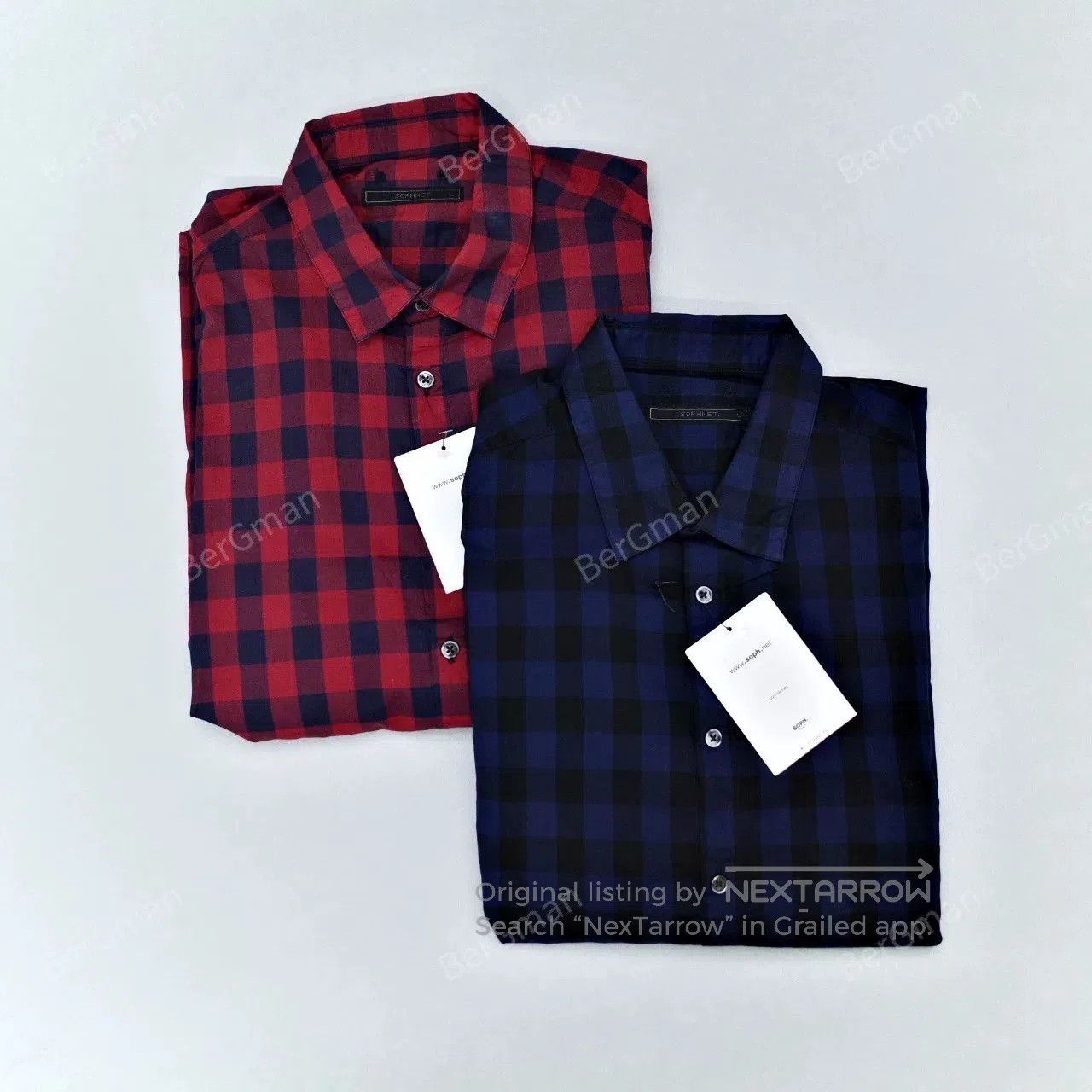 Sophnet. SOPHNET. Indigo Plaid B.D Shirt. Size US L / EU 52-54 / 3 - 4 Thumbnail