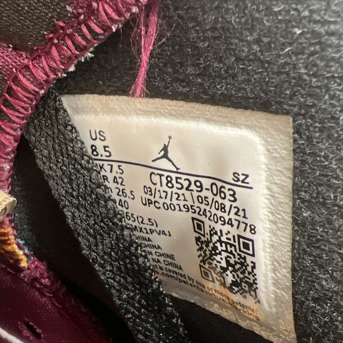 Jordan Brand Air Jordan 6 Bordeaux Size US 8.5 / EU 41-42 - 8 Thumbnail