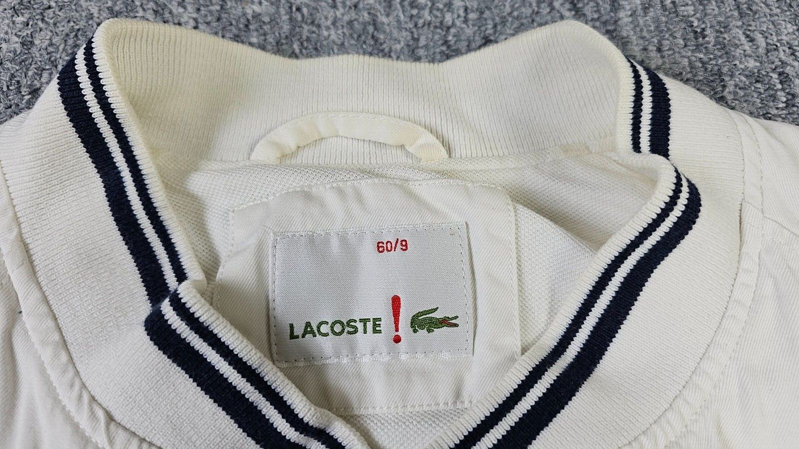 Lacoste Vintage 90s Lacoste Bomber Jacket Made in Italy XL White Size US XL / EU 56 / 4 - 10 Thumbnail