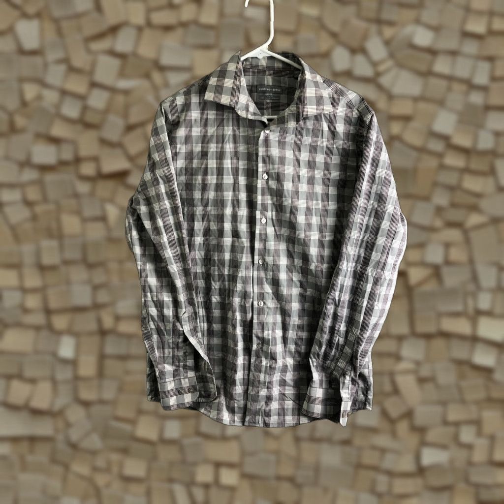 Geoffrey Beene Geoffrey Beene Slim Fit Shirt Size 15 34/35 Mens Long Sleeve Spread Collar Shirt Gray Size US M / EU 48-50 / 2 - 1 Thumbnail