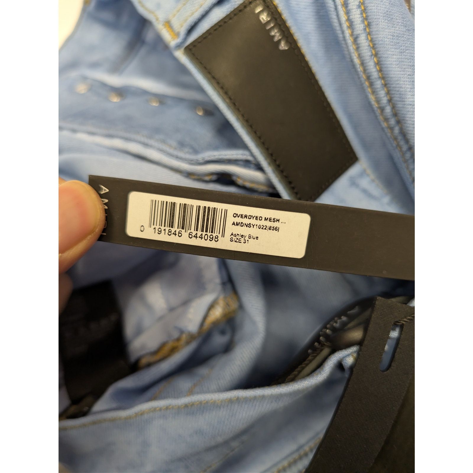 Amiri o1rshd1 Oversized Mesh Jeans in Ashley Blue Size US 31 - 21 Thumbnail