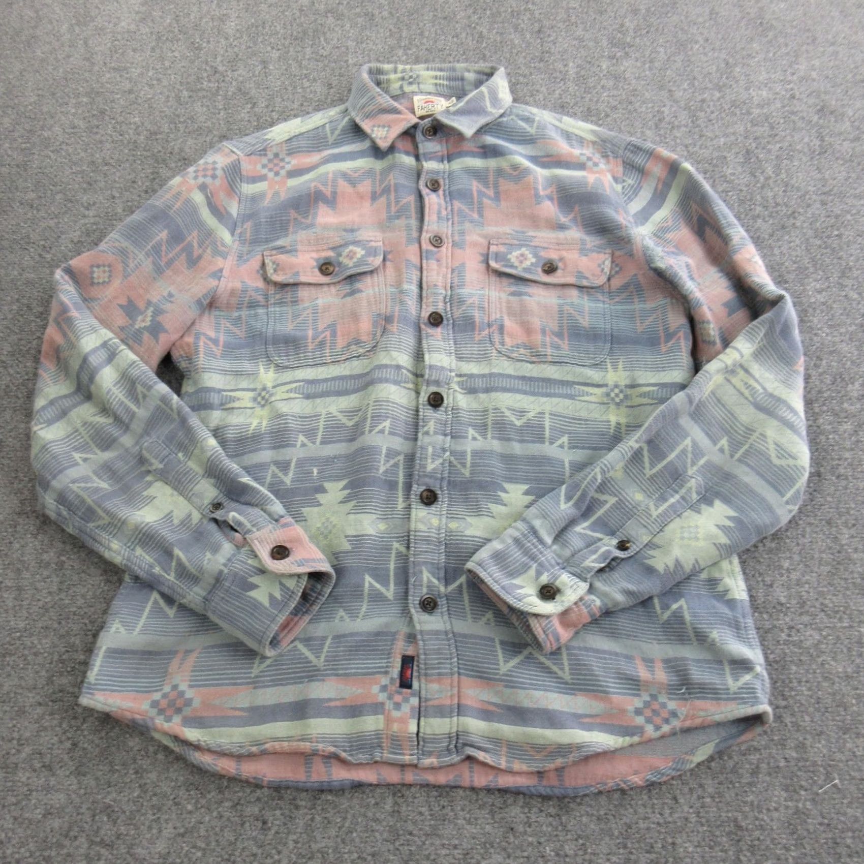 Faherty Faherty Shirt Mens Medium Blue Flannel Long Sleeve Button Front Casual Size US M / EU 48-50 / 2 - 2 Thumbnail