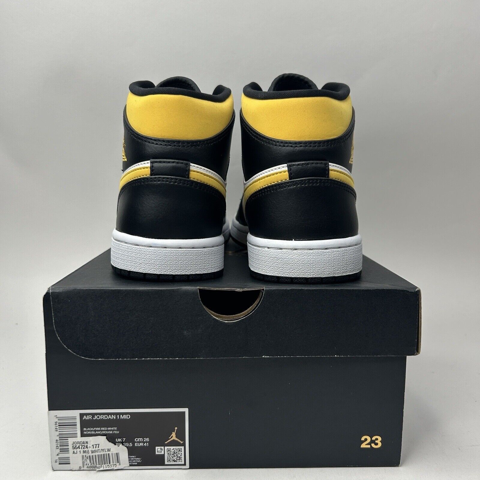 Nike Nike Air Jordan 1 Retro Mid “Pollen/Black University Gold” Size US 8 / EU 41 - 5 Thumbnail