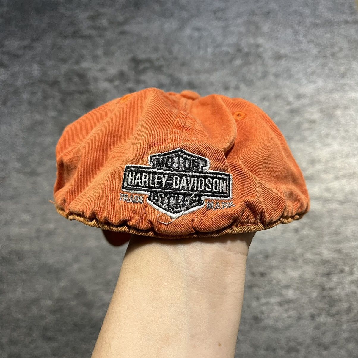 Harley Davidson Vintage Harley Davidson Orange Embroidered Fitted Hat S/M Size ONE SIZE - 5 Thumbnail