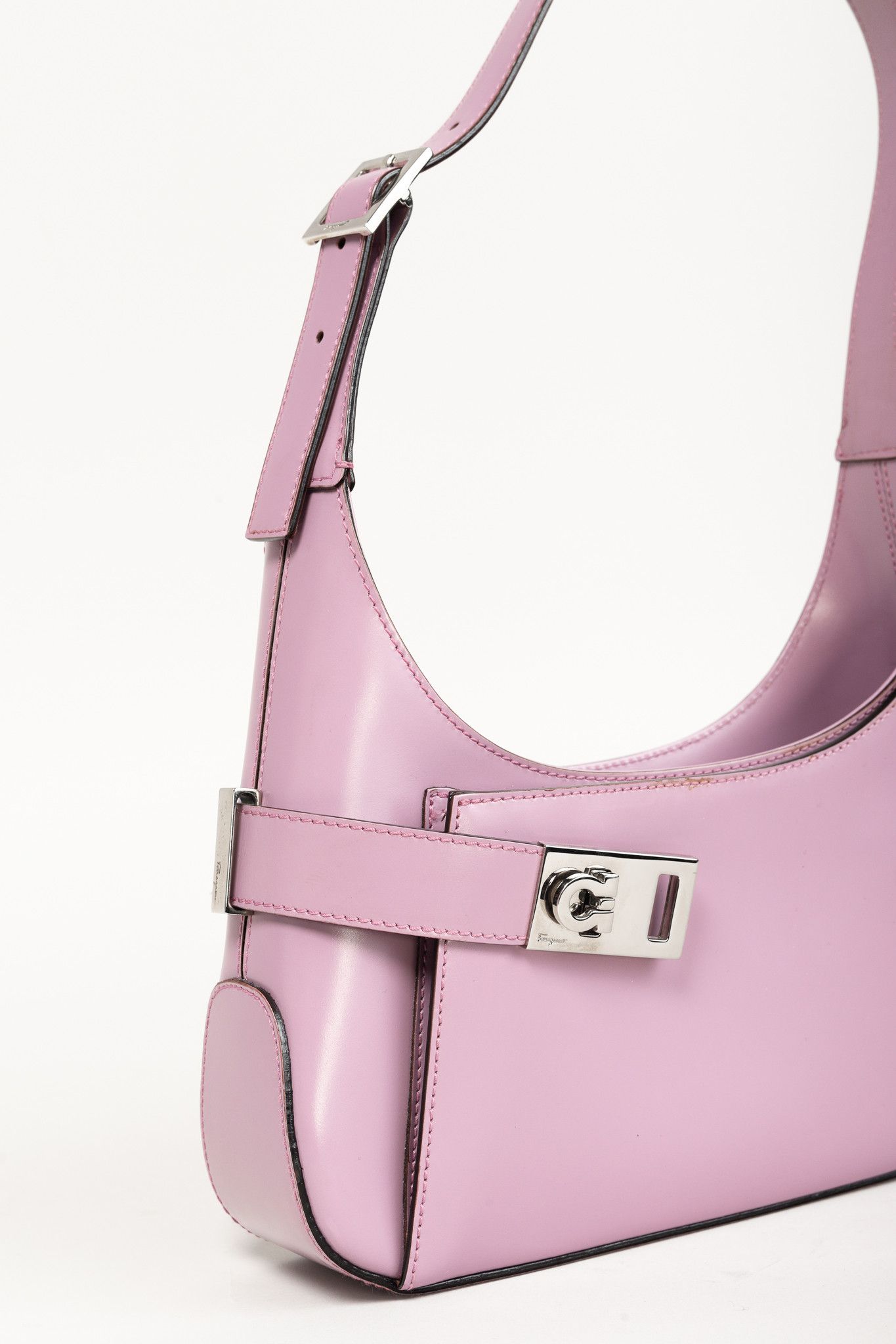 Salvatore Ferragamo Salvatore Ferragamo Hobo Lilac Leather Mini Shoulder Bag Size ONE SIZE - 6 Thumbnail