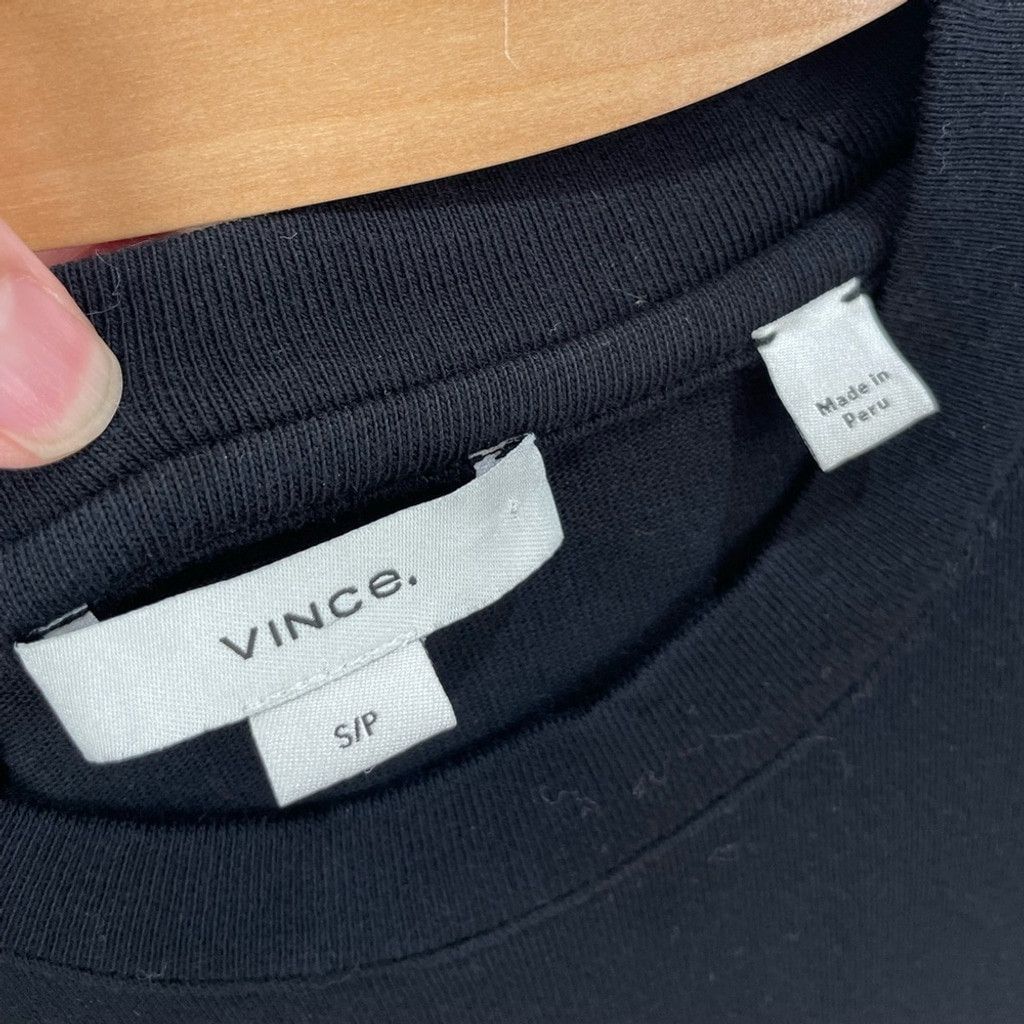 Vince Vince Jet Black Side Tie Cotton T-Shirt Dress Size S Size S / US 4 / IT 40 - 6 Thumbnail
