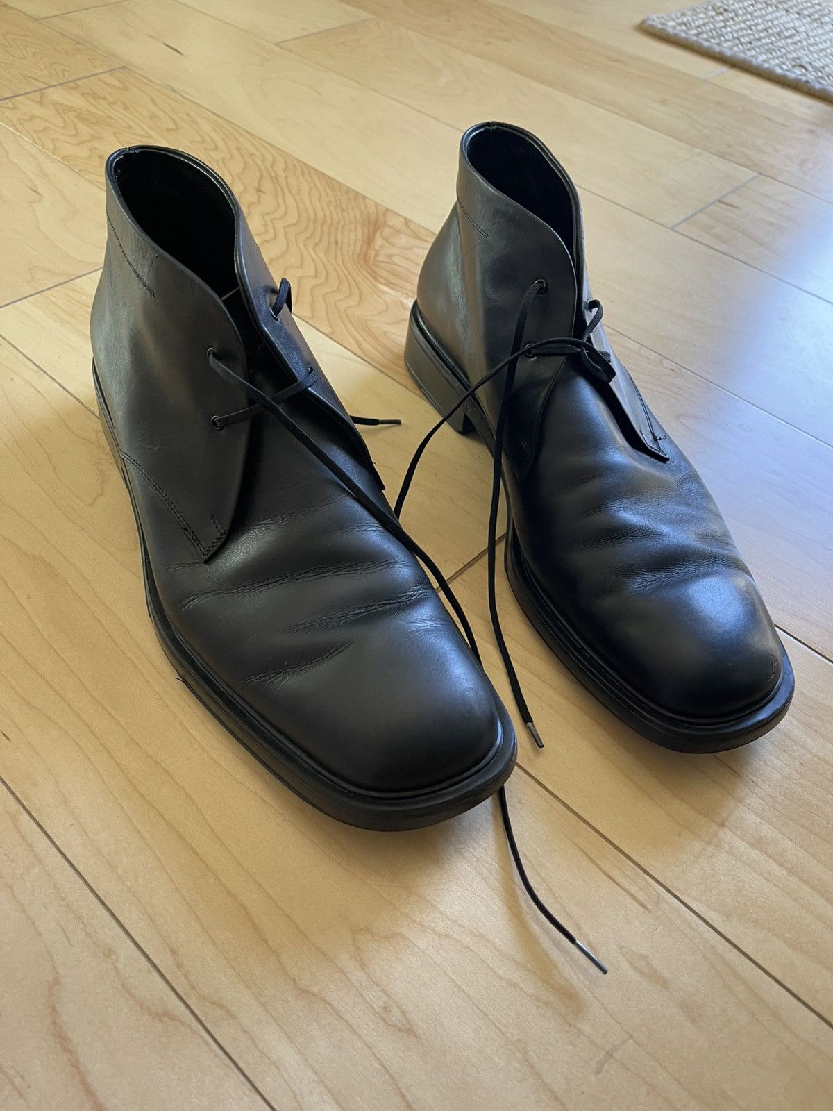 Salvatore Ferragamo Salvatore Feragamo mens boots 9 black made in italy Size US 9 / EU 42 - 1 Thumbnail