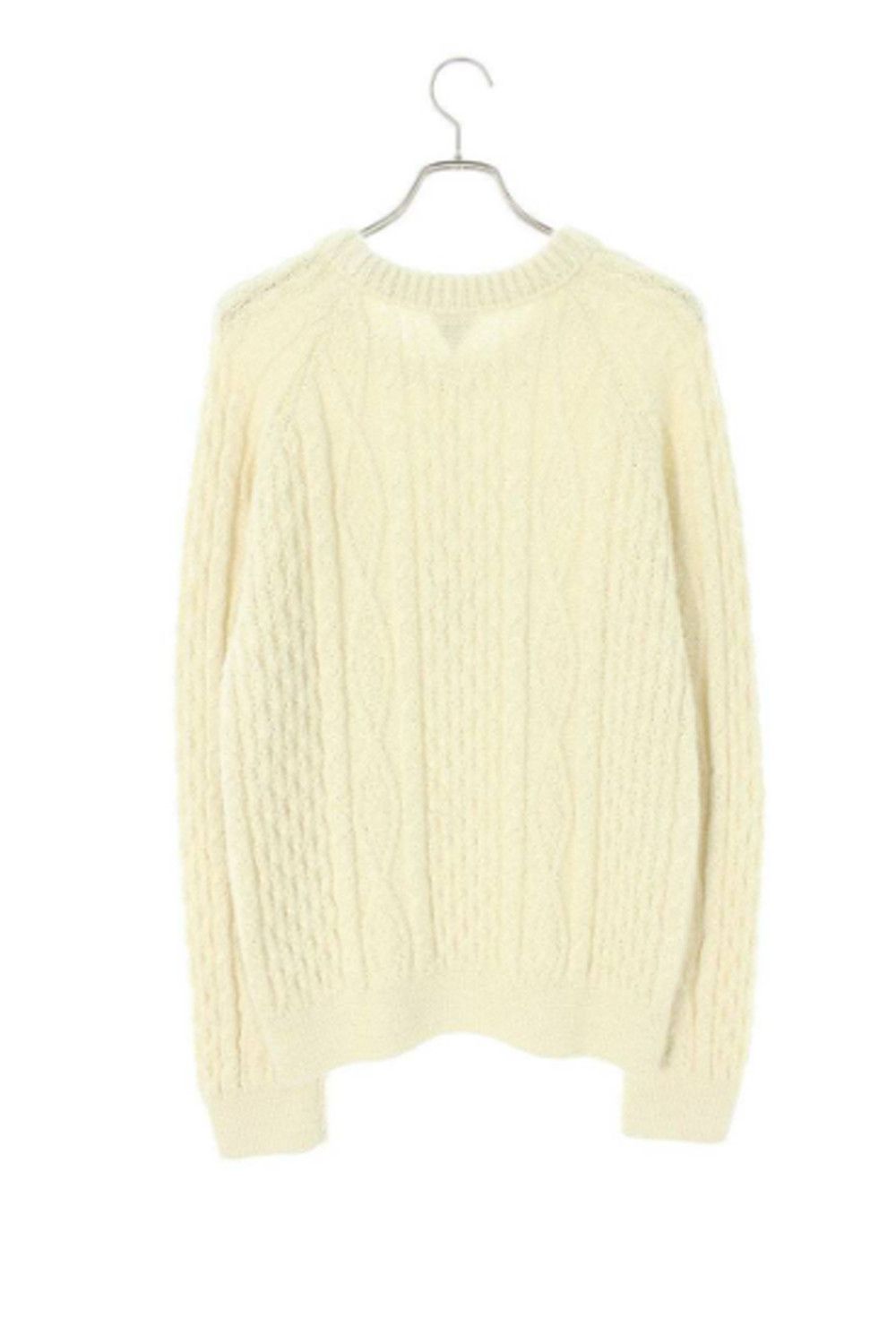 o1loc1c0624 Alpaca Aran Jumper in Beige