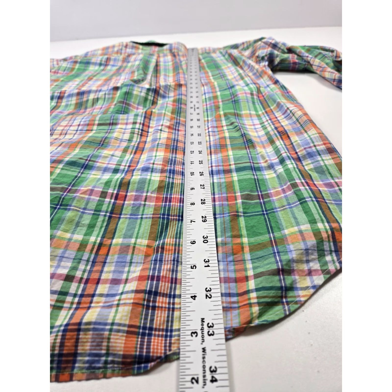 Ralph Lauren Ralph Lauren Shirt Mens LT Tall Green Madras Plaid Classic Fit Button Down Size US L / EU 52-54 / 3 - 7 Thumbnail