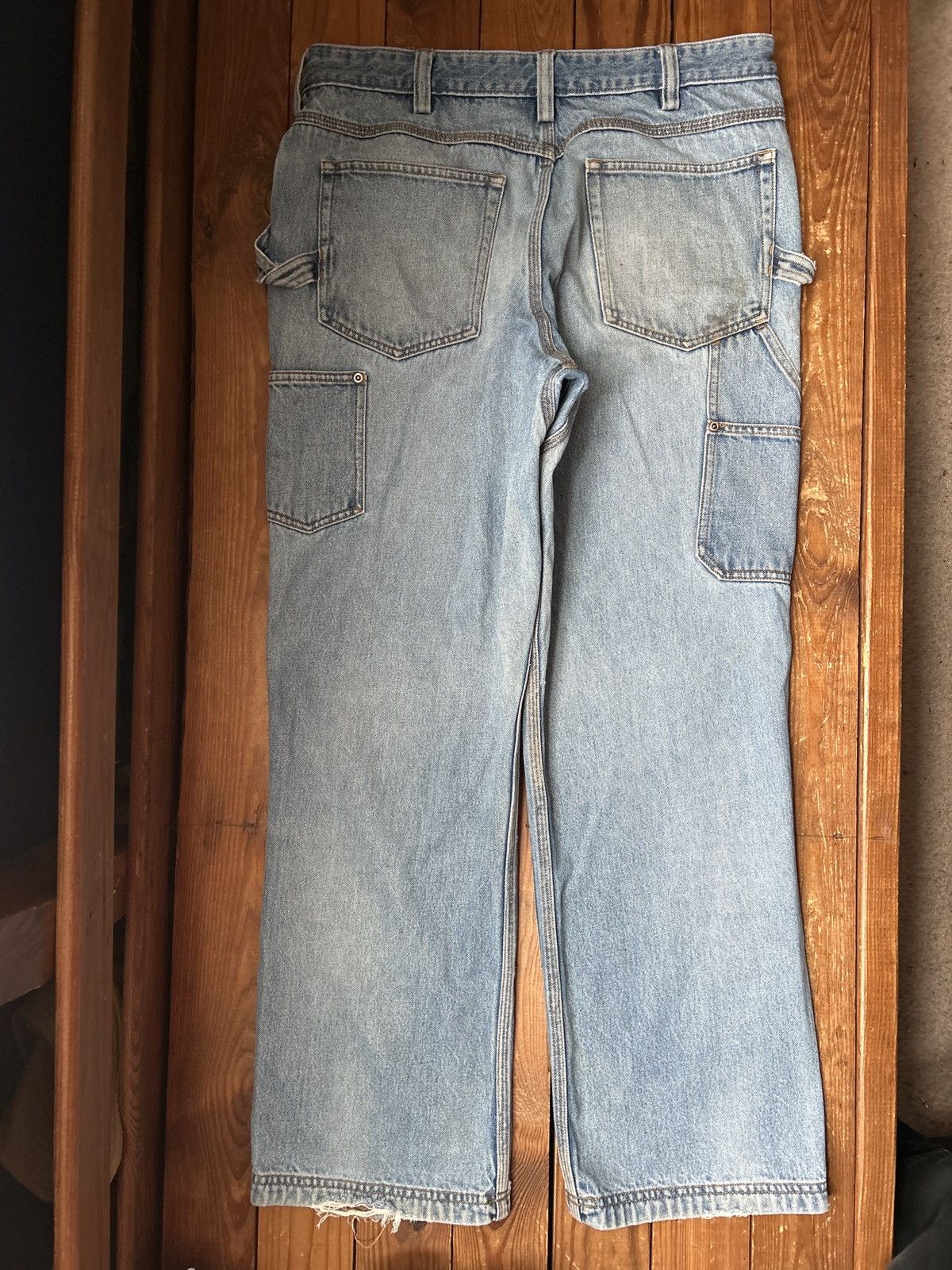 Duluth Trading Company Vintage Carhartt Style Blue Denim Double Knee Jeans Size US 34 / EU 50 - 3 Thumbnail