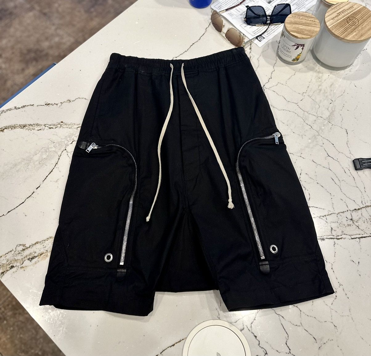 RICK OWENS BAUHAUS POD SHORT BLACK 48 - サルエルパンツ