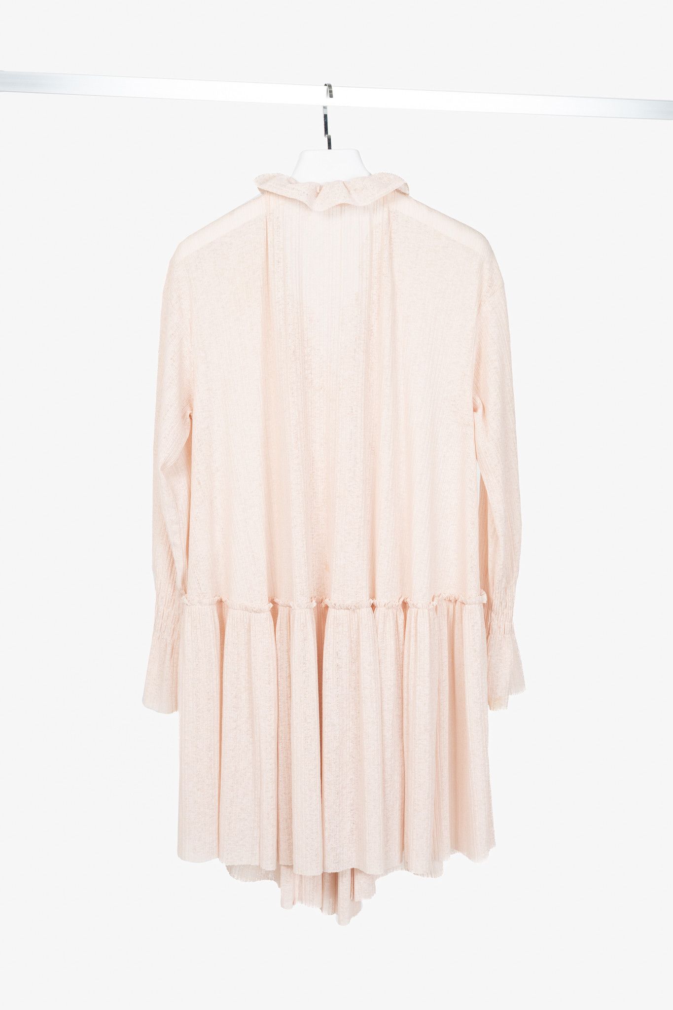 See by Chloe See by Chloe SS17 Bow-Detailed Ruffled Gauze Mini Dress Size M / US 6-8 / IT 42-44 - 2 Thumbnail