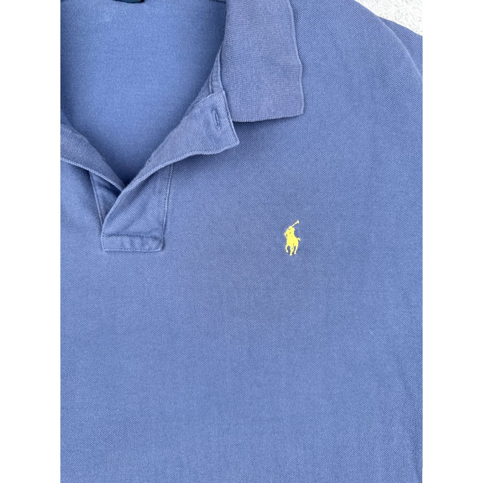 Ralph Lauren VINTAGE Ralph Lauren Polo Shirt Men 2XL Blue Short Sleeve 100% Cotton Slim Logo Embroidered Size US XXL / EU 58 / 5 - 6 Thumbnail