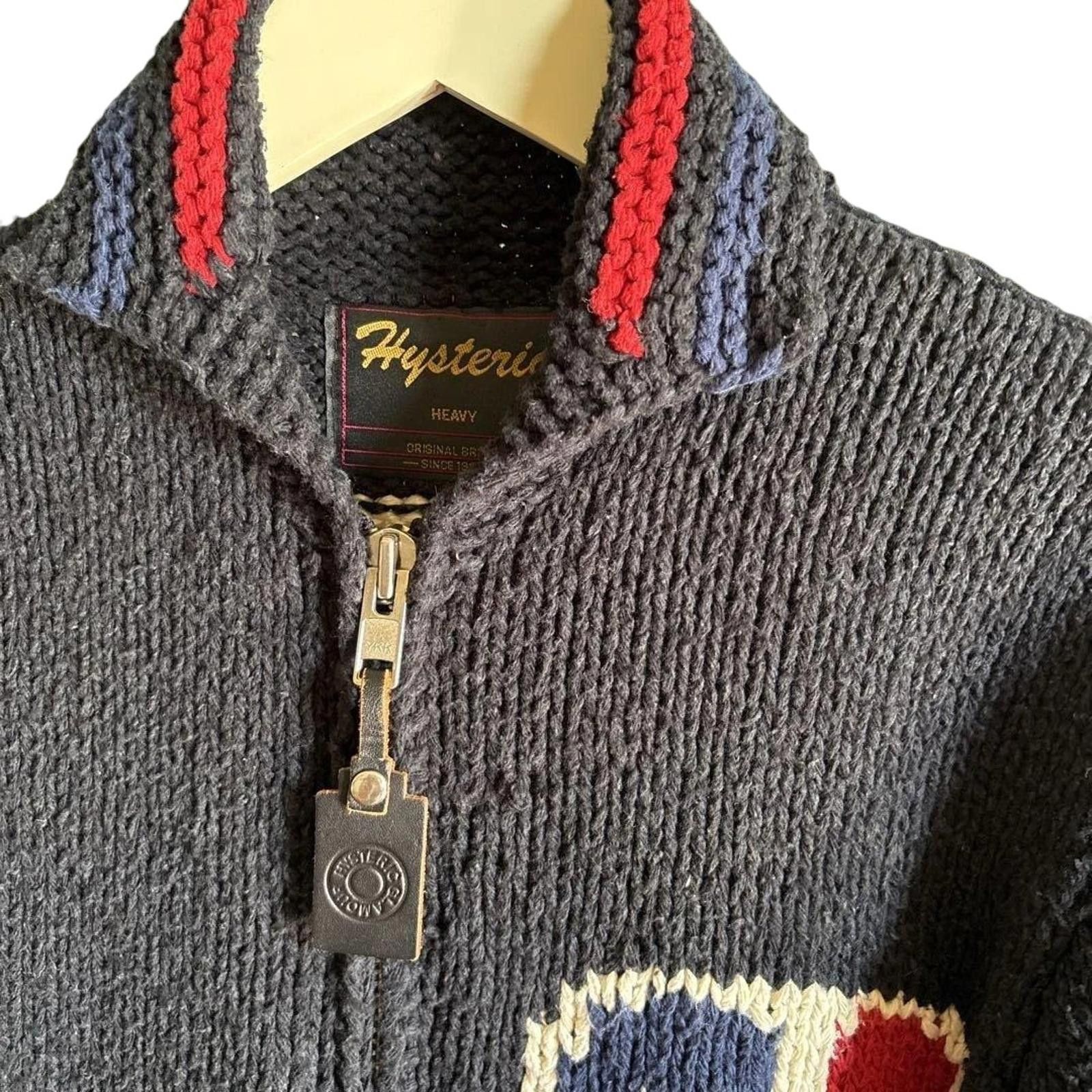Hysteric Glamour Hysteric Glamour - 1990 Heavy Knit Zip-Up Sweater with Logo Size US M / EU 48-50 / 2 - 3 Thumbnail