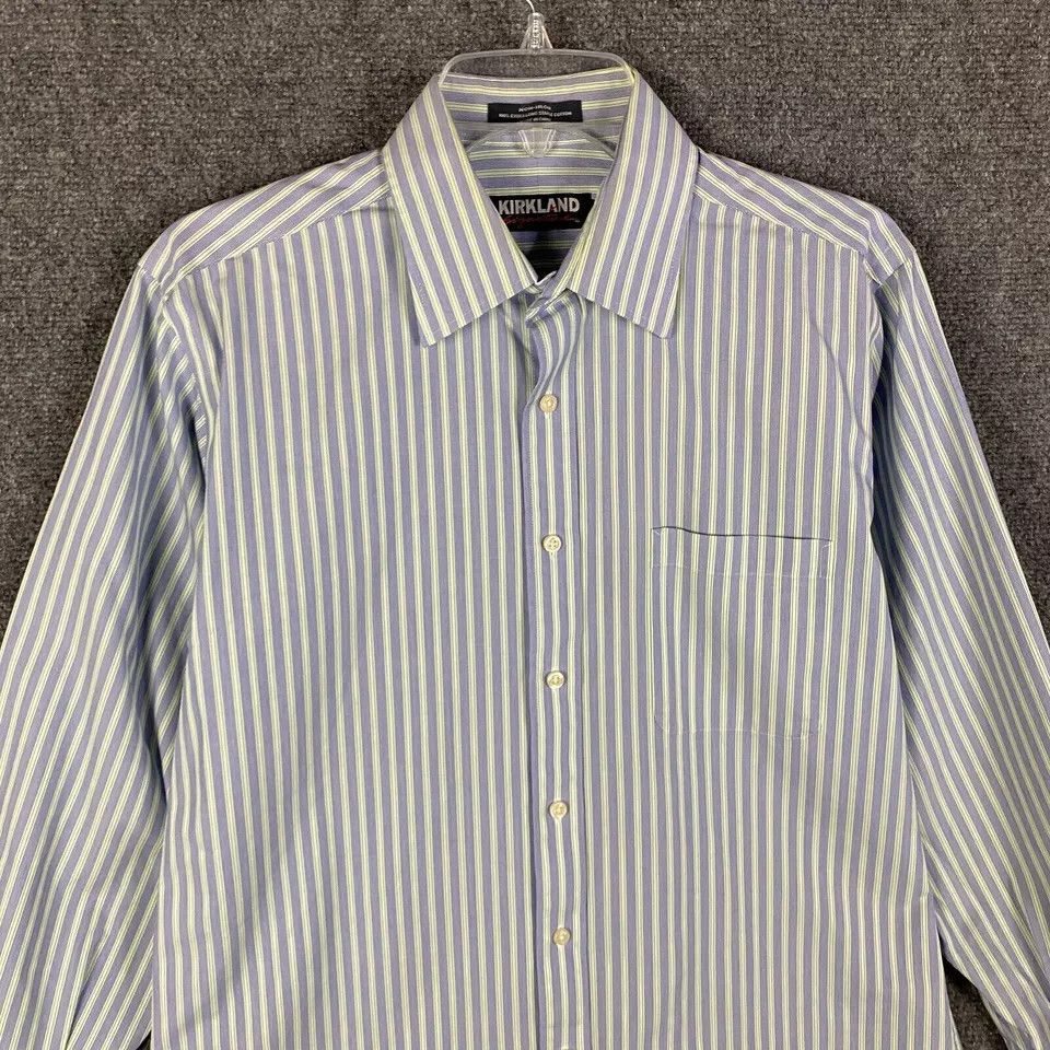 Kirkland Signature Kirkland Dress Shirt Men's 15.5 32 Striped Extra Long Staple Size US S / EU 44-46 / 1 - 2 Thumbnail