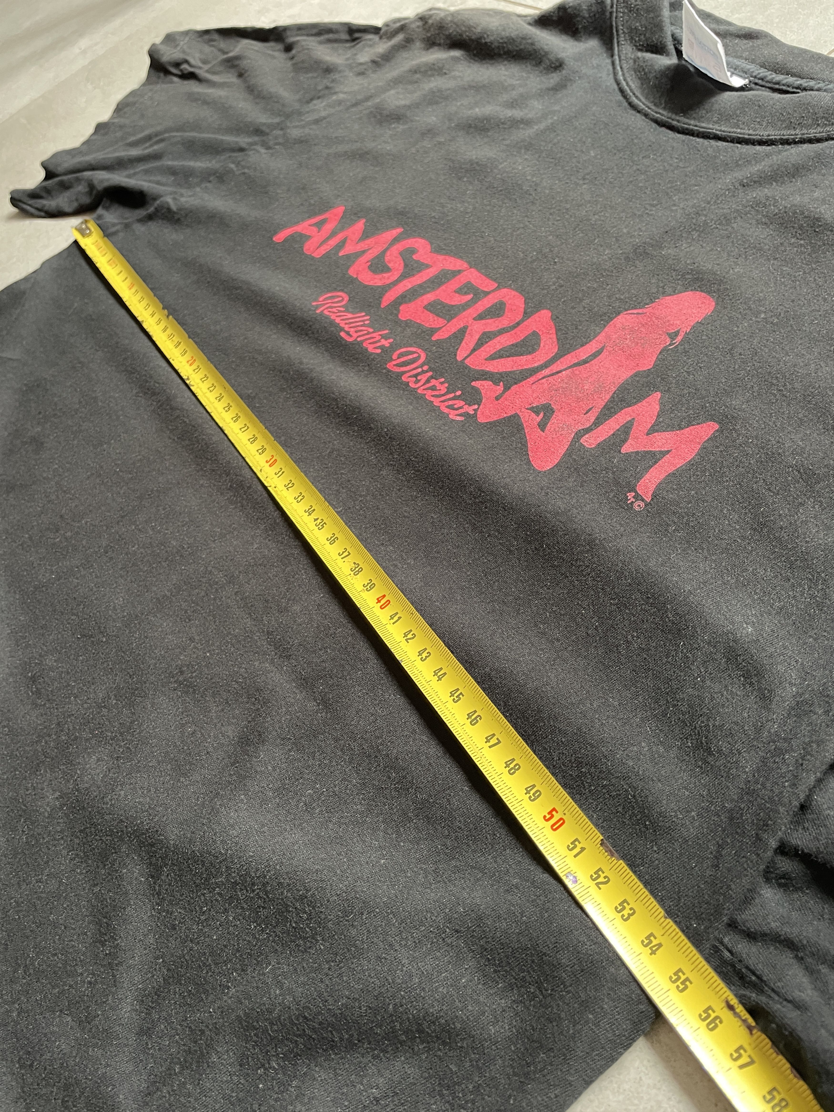 Vintage Y2K AMSTERDAM RED LIGHT DISTRIC PUSSY BLACK WASHED BOXY TEE Size US XL / EU 56 / 4 - 6 Thumbnail