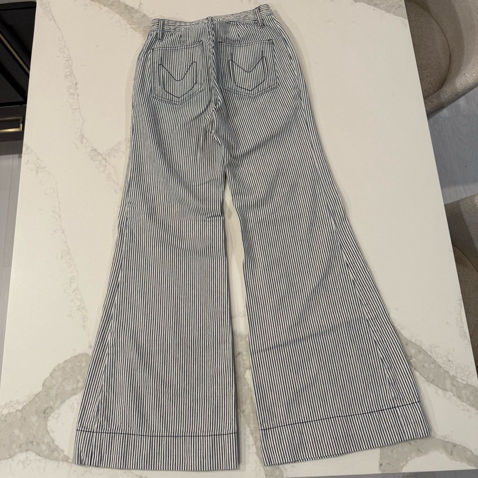 Show Me Your MuMu Show Me Your Mumu Farrah Flare Striped Denim Jeans Womens 27 Size 27" / US 4 / IT 40 - 6 Thumbnail