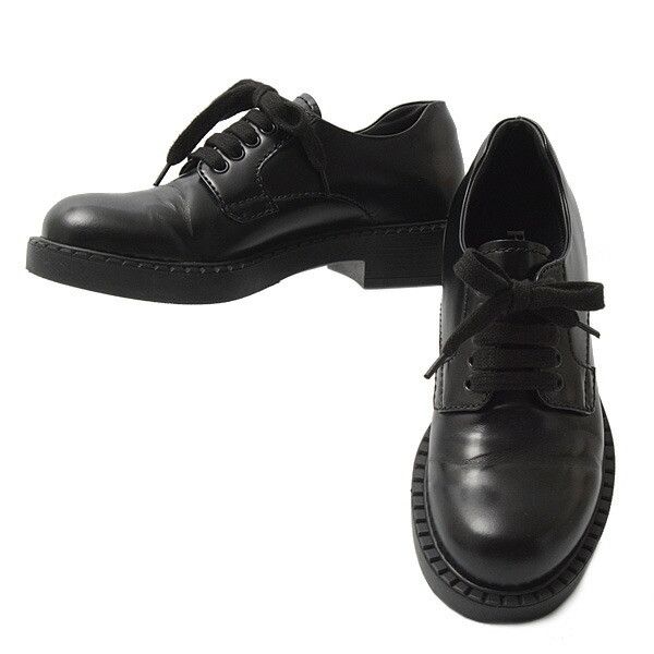 Prada Prada Leather Lace-Up Business Shoes Leather Shoes in Black, Men's