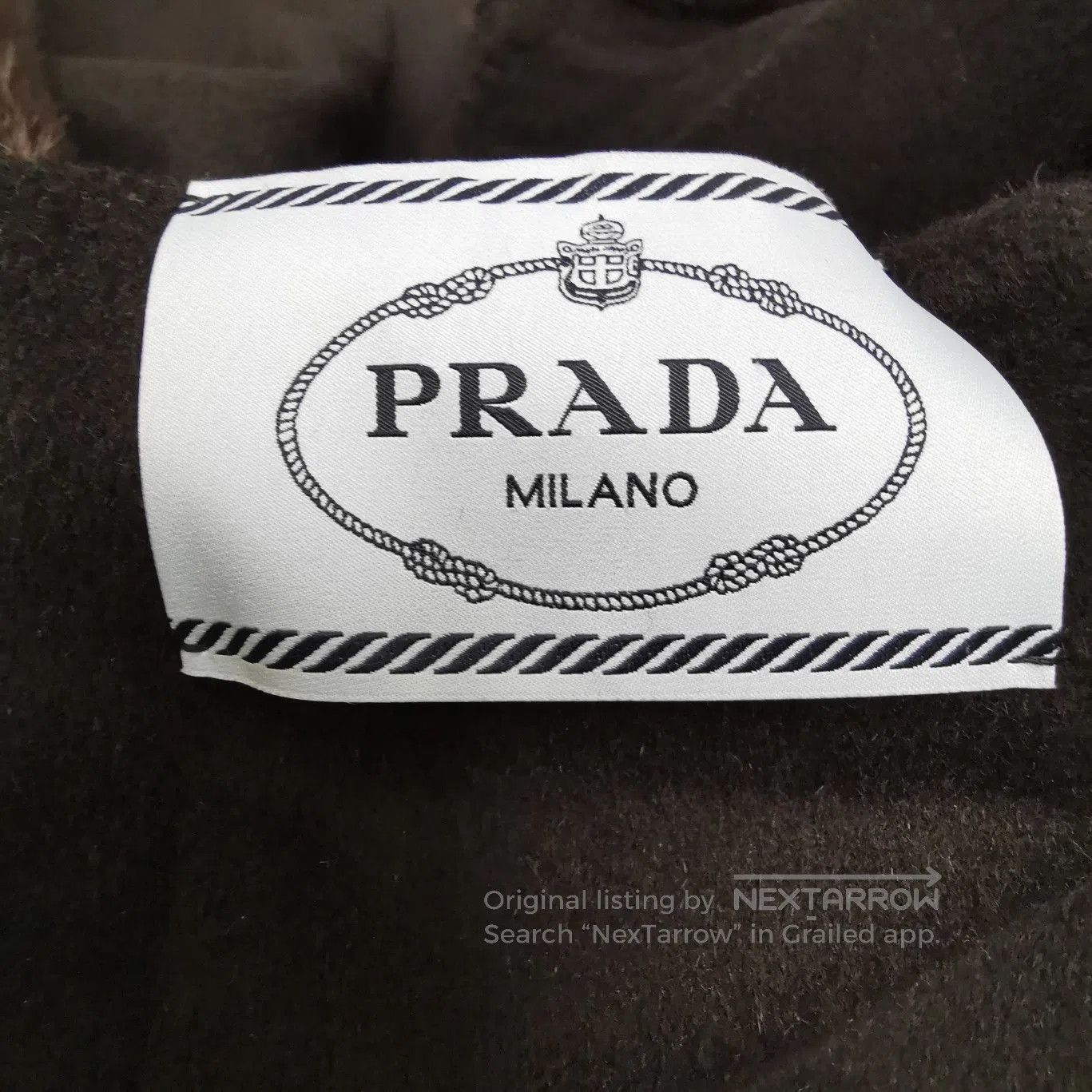 Prada Prada Black Wool Blend Long Coat with Fur Collar . Size US L / EU 52-54 / 3 - 4 Thumbnail