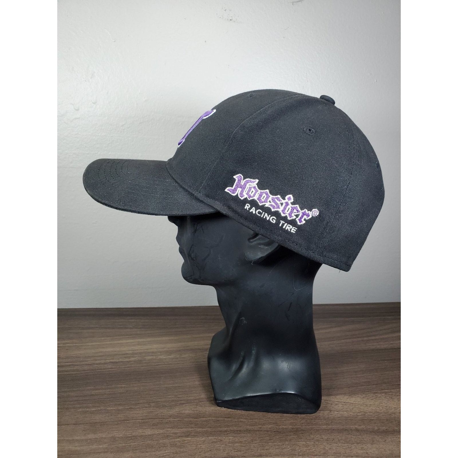 NASCAR Hoosier Racing Tire Hat L/XL Flex Fit Cap Black Purple Logo Size ONE SIZE - 4 Thumbnail
