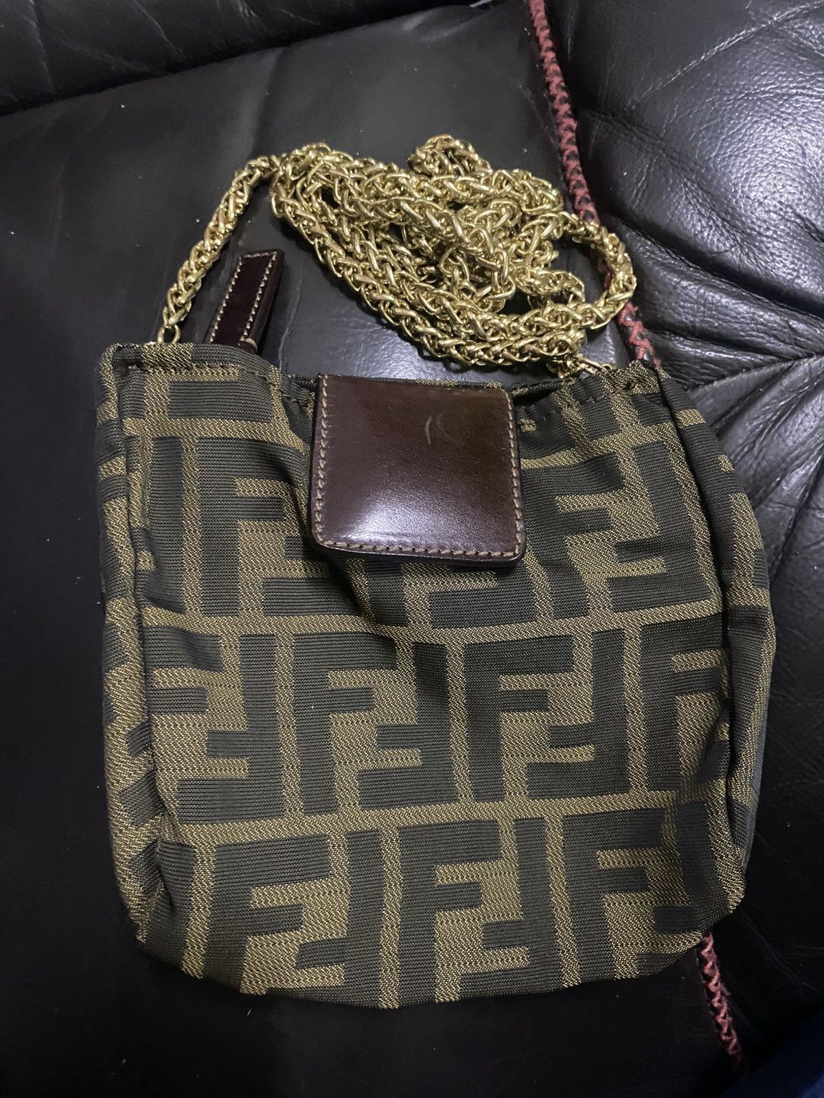 Fendi Authentic Fendi Zucca Monogram shoulder CUSTOM CHAIN Size ONE SIZE - 1 Thumbnail