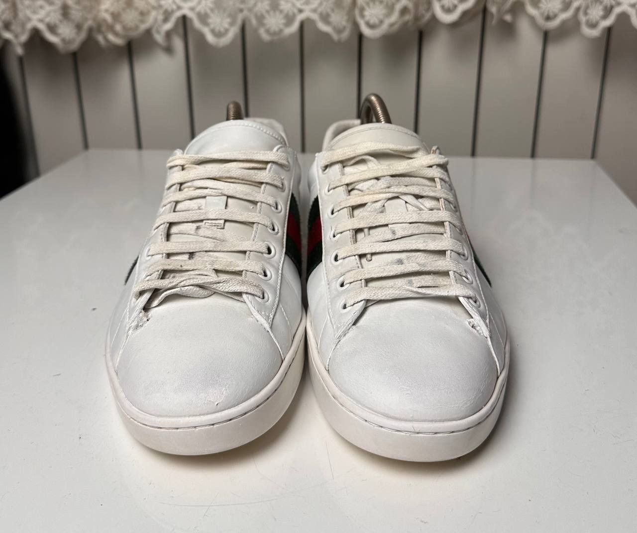 Gucci Rare Gucci Ace Classic White Leather Low Top Sneakers Stripe Size US 8 / EU 41 - 15 Thumbnail