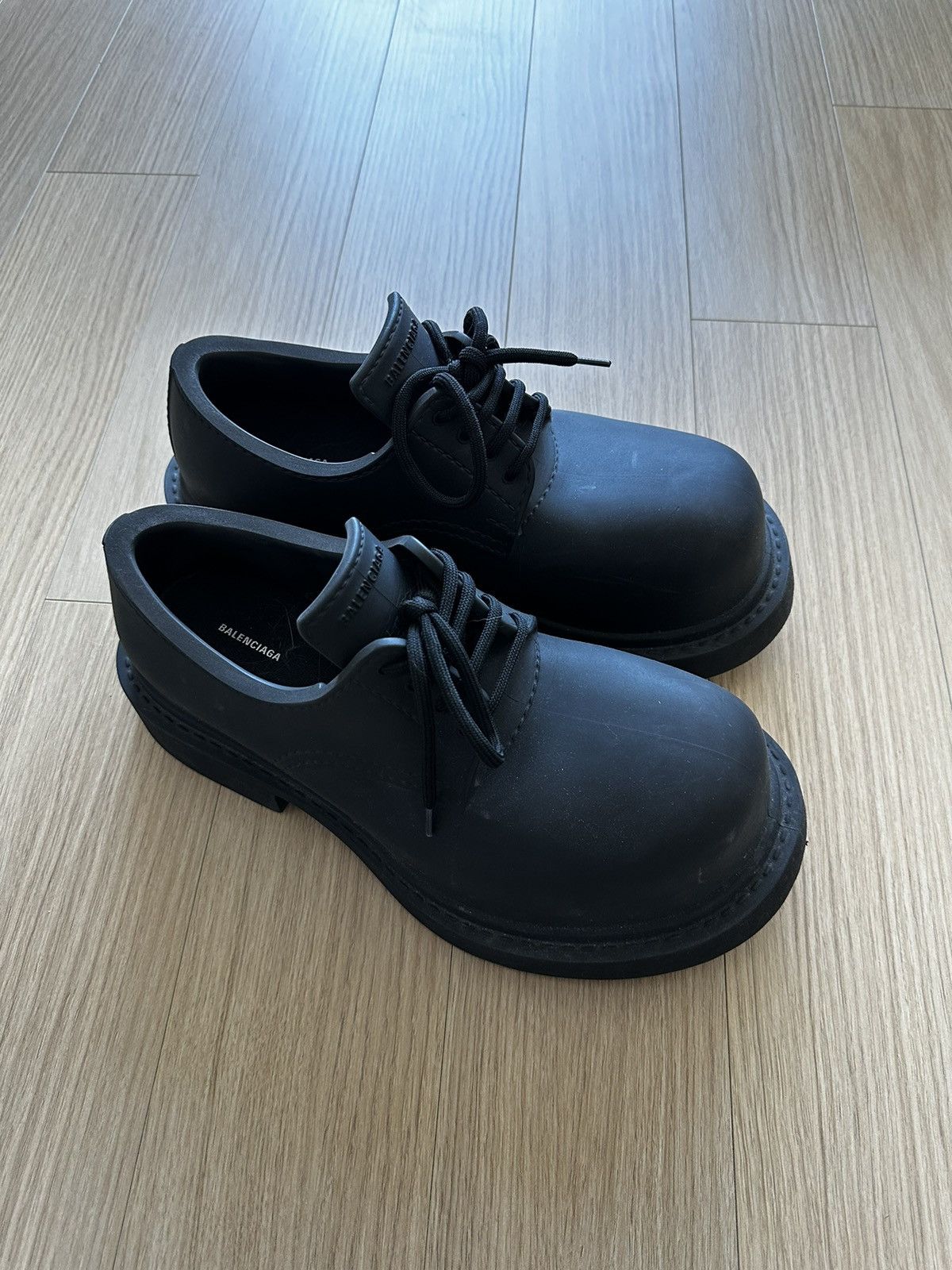 image of Balenciaga Low Steroid Derby Shoes in Black, Men's (Size 9.5)