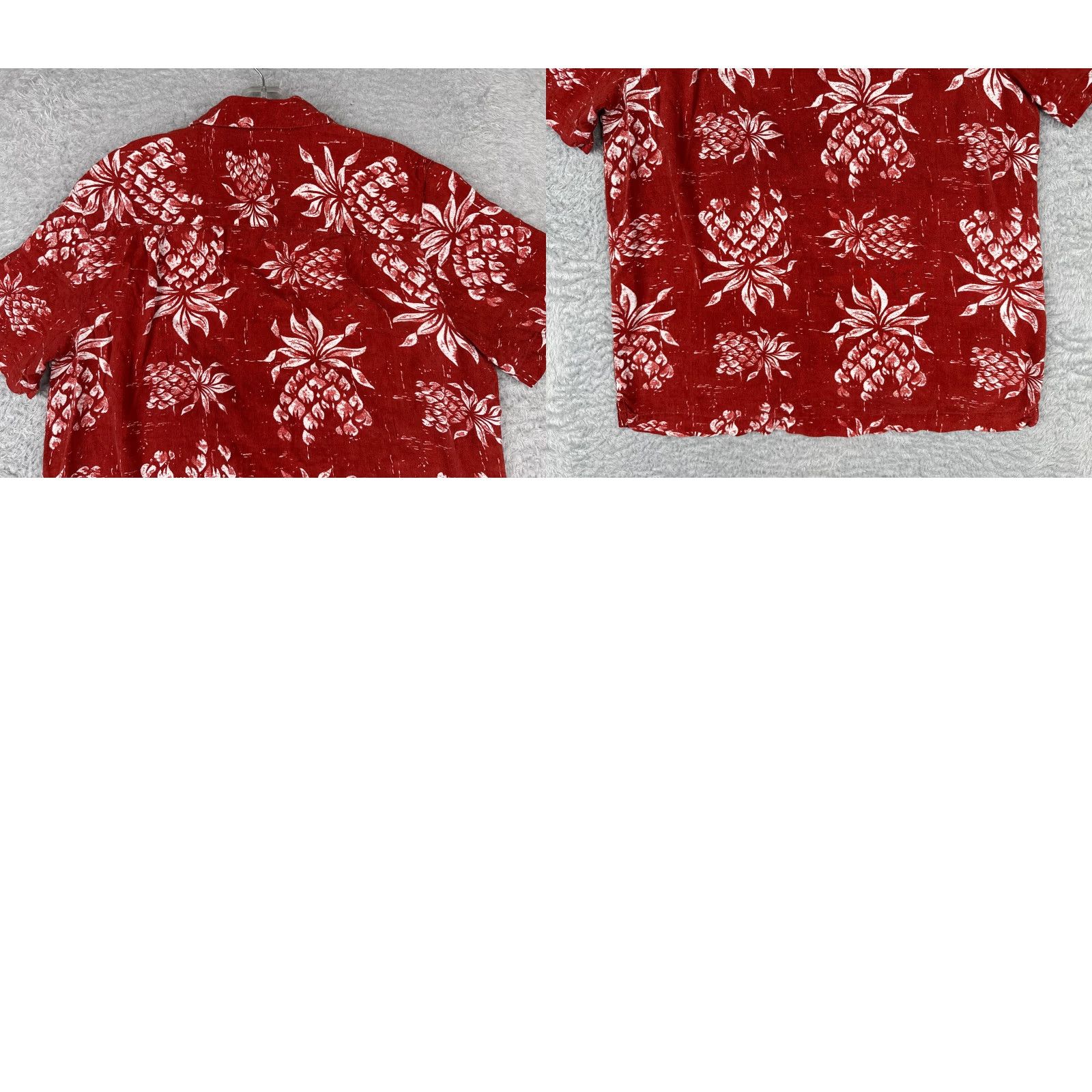 George George Shirt Adult Medium Red White Floral Button Up Hawaiian 100% Rayon Size US M / EU 48-50 / 2 - 9 Thumbnail