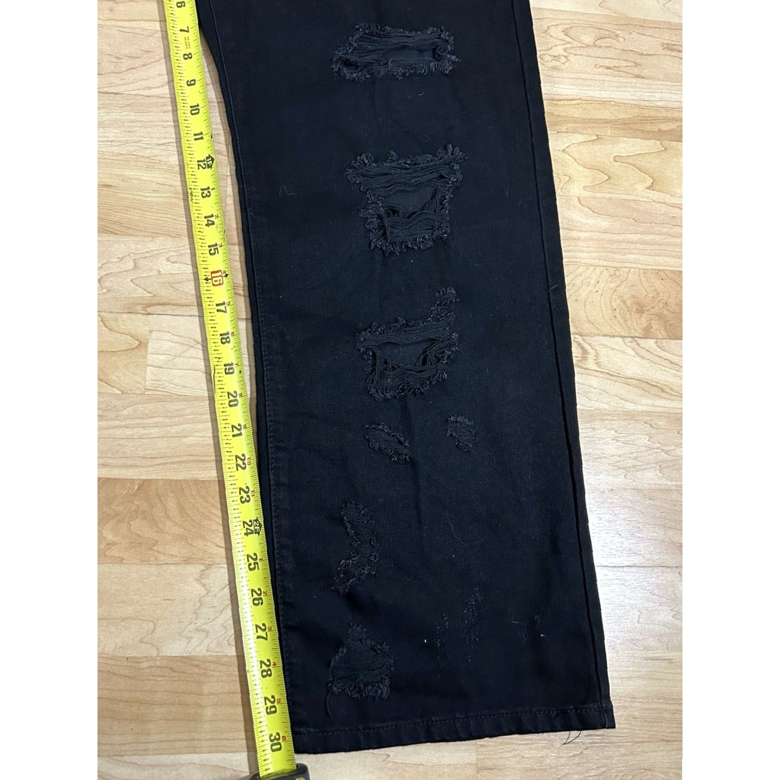 Vintage Rue 21 Jeans Straight Black High Rise 14 Regular Women Distressed Style: Straight, Zip Closure, Denim, Cotton Polyester Size 36" / US 14 / IT 50 - 4 Thumbnail
