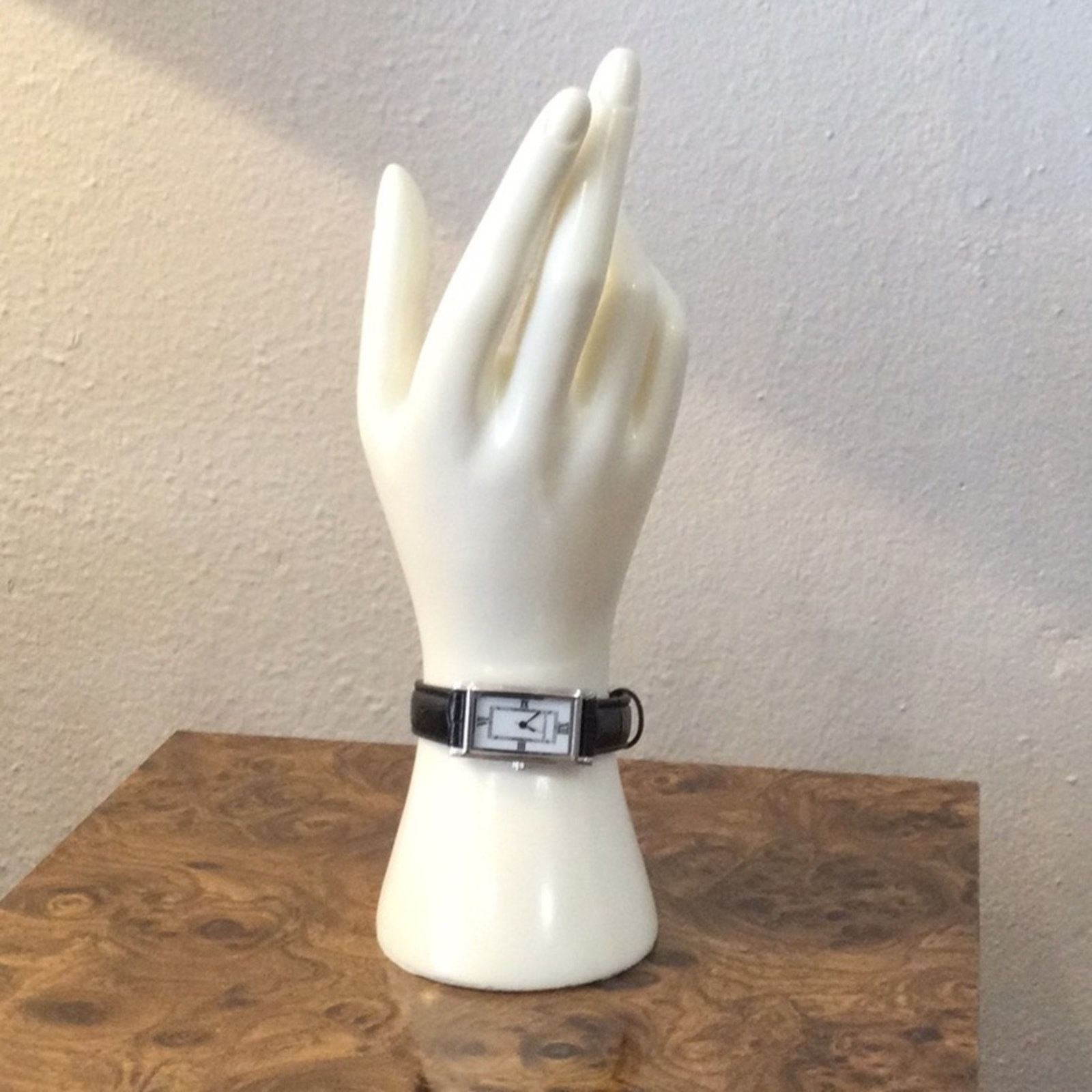 Other Liz Claiborne Watch Silver w/ White Face Black Leather Band Size ONE SIZE - 7 Thumbnail