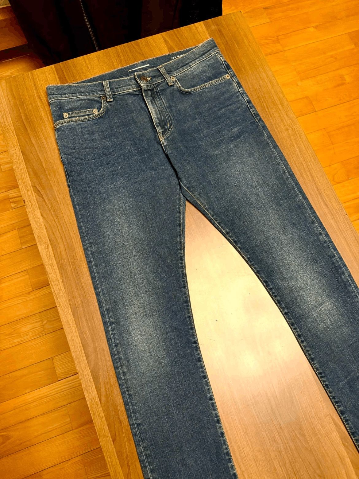Saint Laurent Paris Saint Laurent Paris 14AW Elastic Basic Denim Size US 31 - 2 Thumbnail