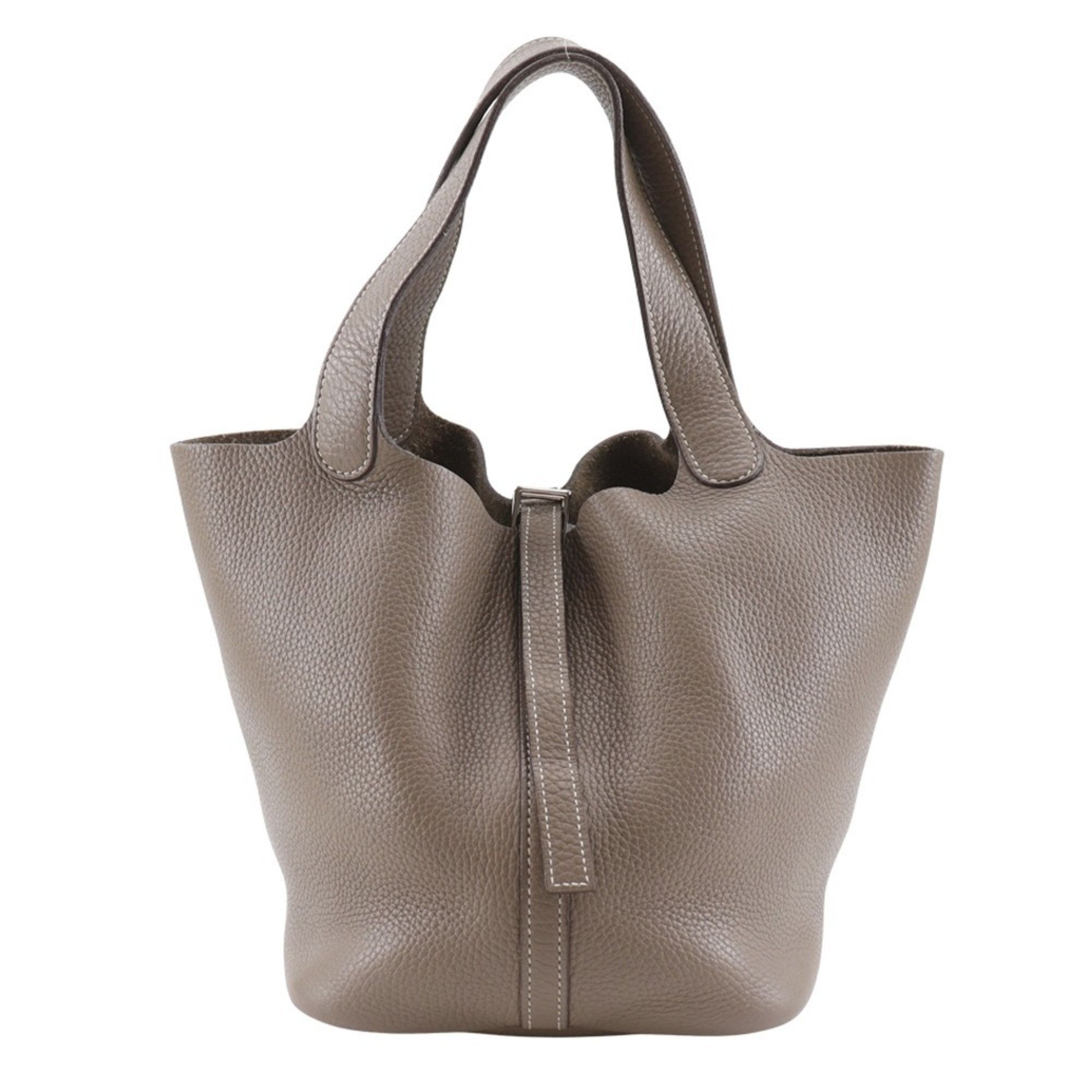 Hermes Hermes Hermès Picotin MM Handbag in Taurillon Clemence Etoupe Leather, 2005, with Belt Clasp, Women's Size ONE SIZE - 1 Thumbnail