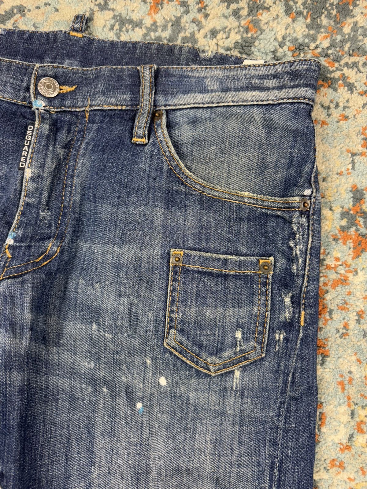 Designer × Dsquared2 × Vintage Vintage y2k Dsquared2 distressed paint splatter washed denim Size US 32 / EU 48 - 13 Thumbnail
