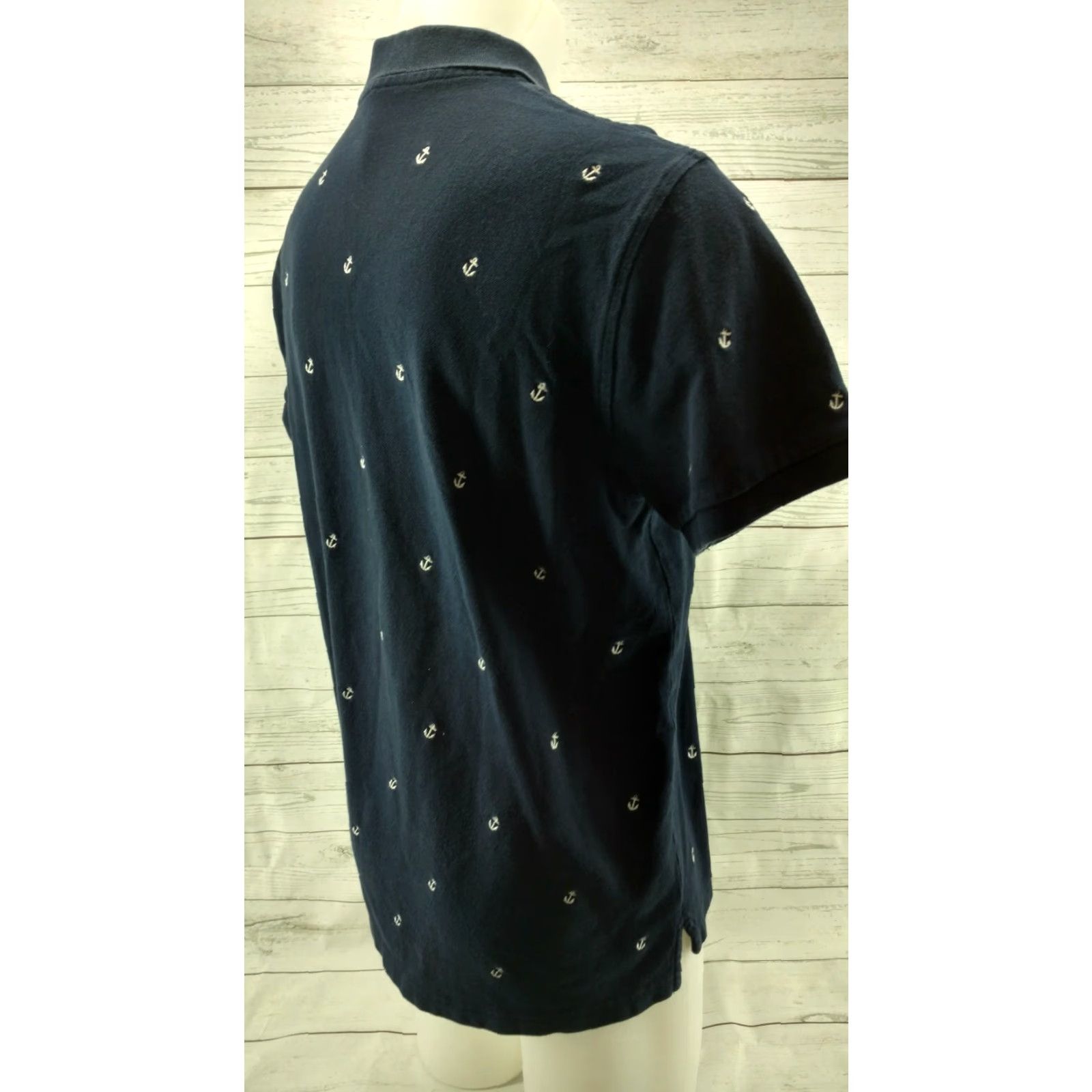 J.Crew Men's J.Crew Navy Polo Shirt Large SLIM FIT Anchors Shirt Slim Fit Polo Blue Size US L / EU 52-54 / 3 - 4 Thumbnail